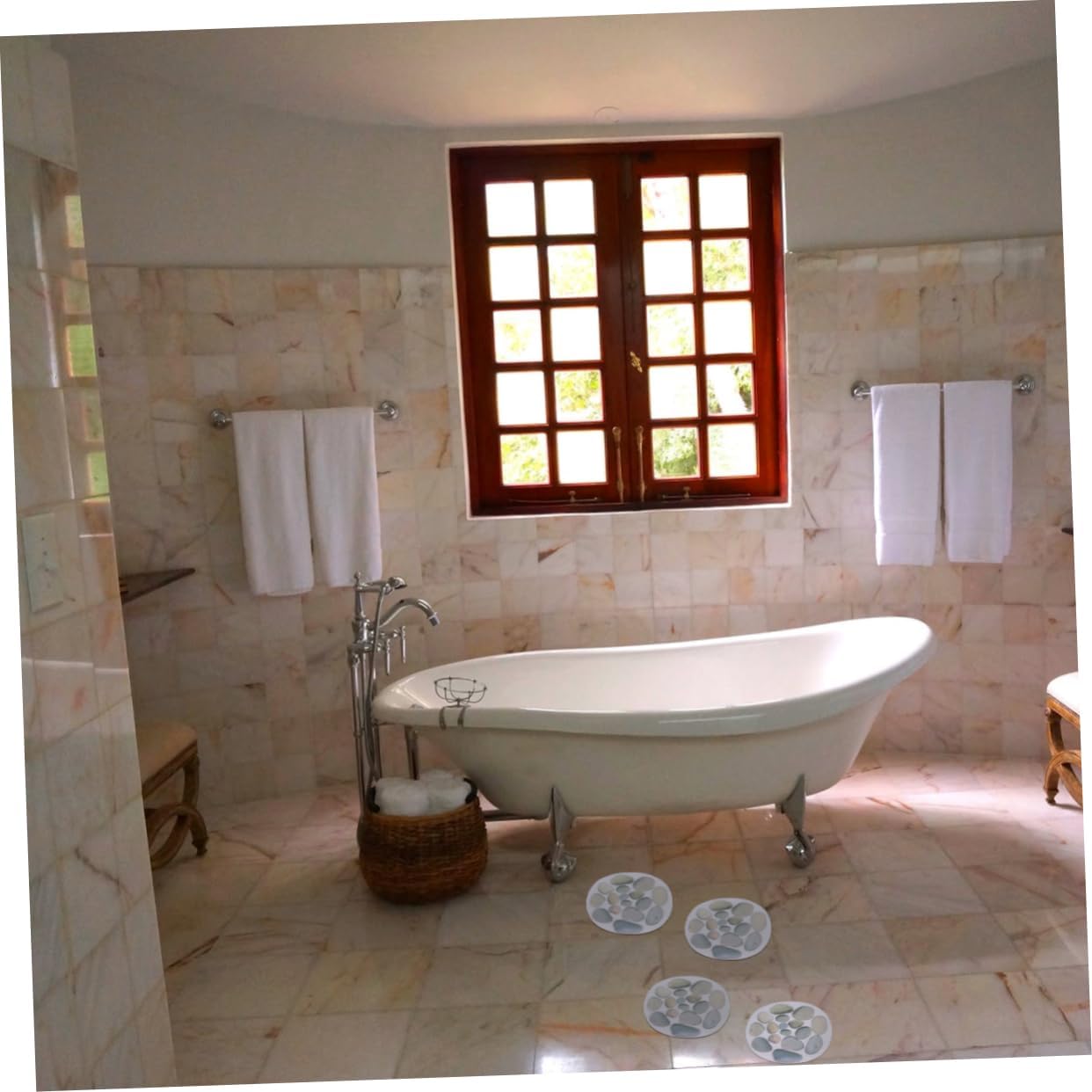 Alipis 4pcs Anti-Slip Bath Tub Stickers with Stone Pattern