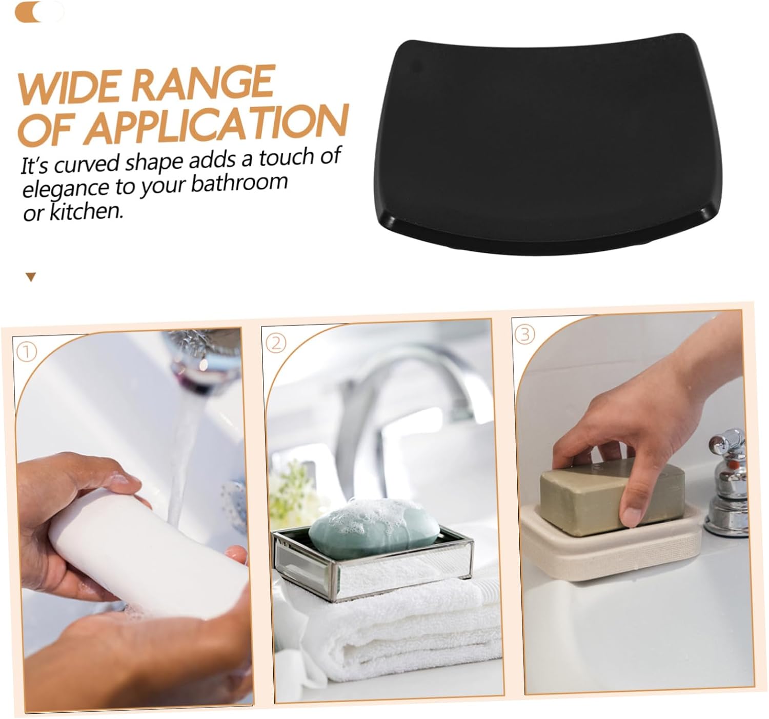 Cabilock Curved Soap Dish for Bathroom and Kitchen