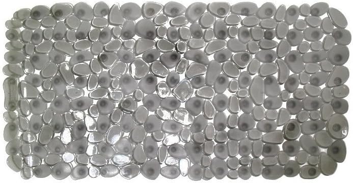 InterDesign iDesign Pebblz Suction Bath Mat Gray 26x135 1