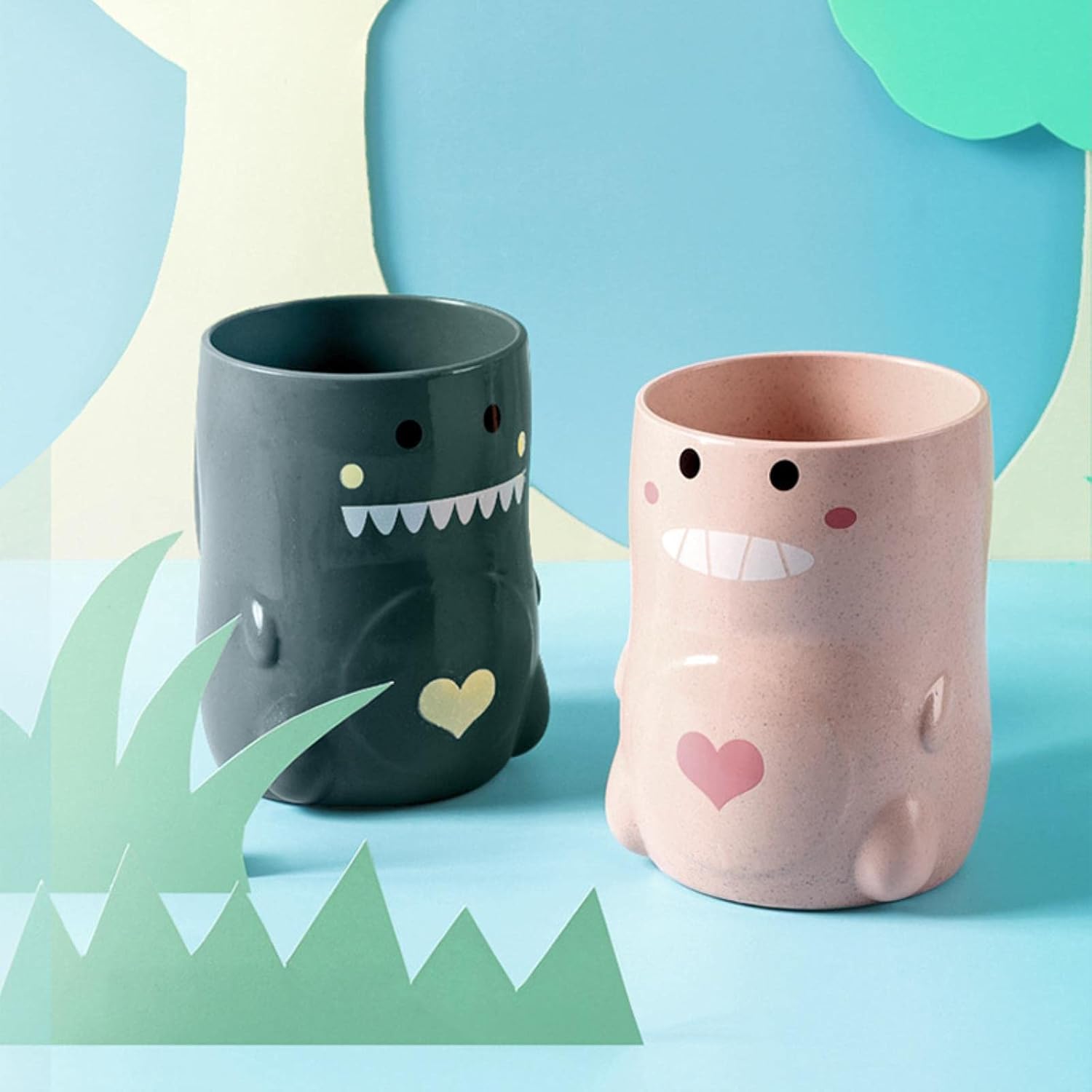 YUANstore Cute Toothbrush Holder Bathroom Tumbler