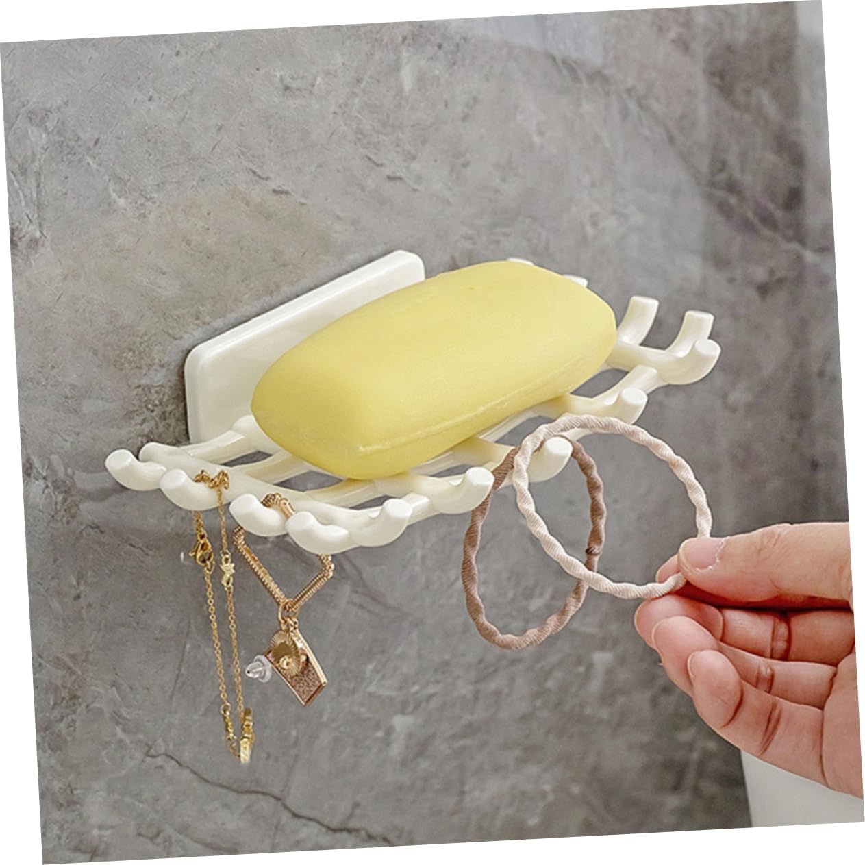 Zerodeko 4pcs Wall Mount Soap Dishes Drainer Grid Sturdy