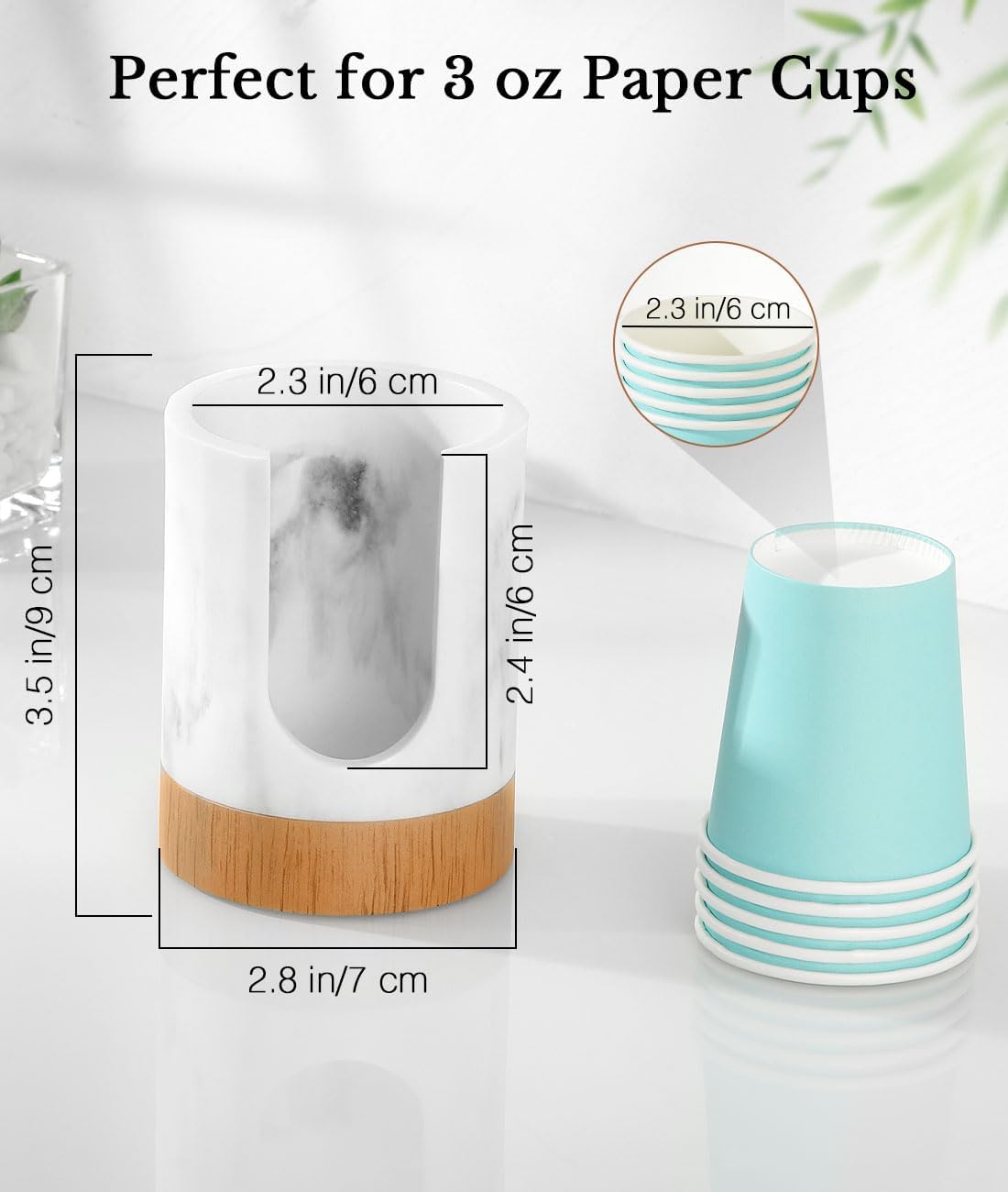 Luxspire Marble Resin Cup Dispenser for Bathroom