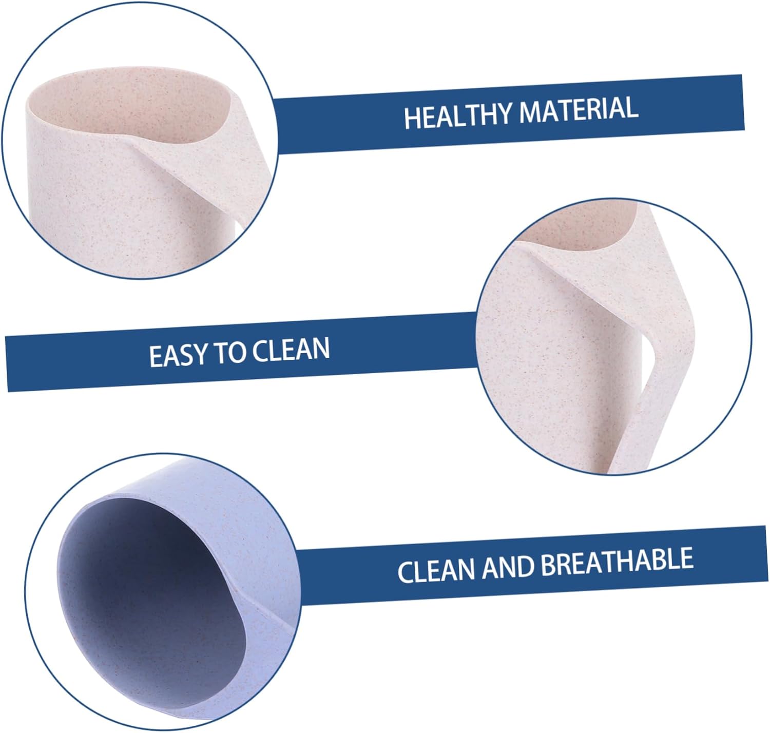 MERRYHAPY 2pcs Wheat Straw Mouthwash Cups for Bathroom and Travel