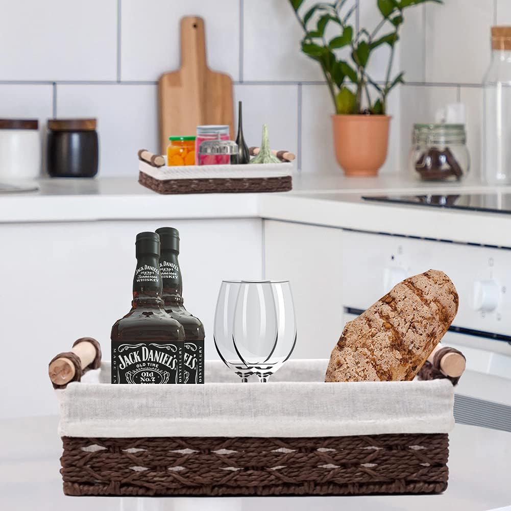Nvzi Round Paper Rope Storage Basket Brown 118x78x39in