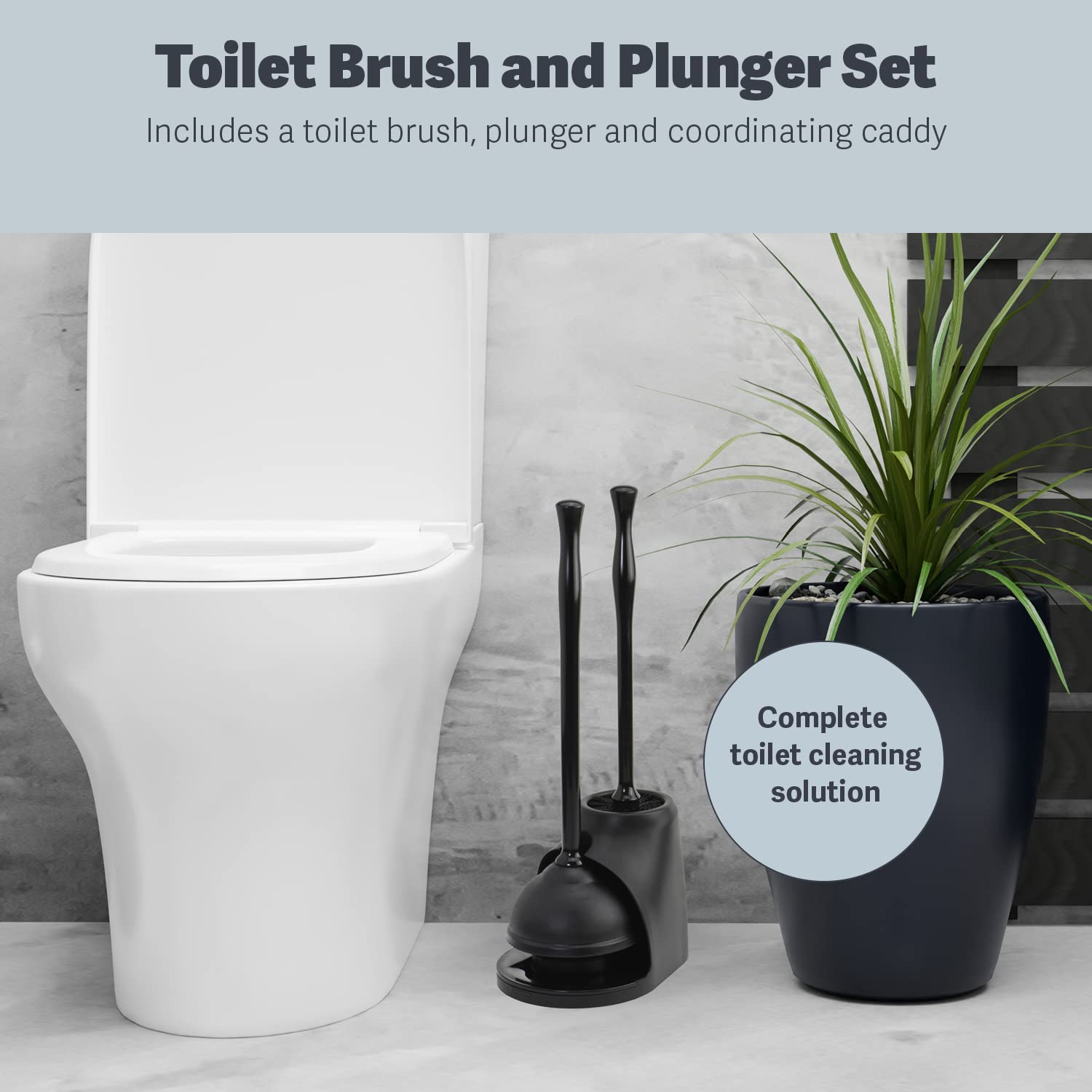Casabella Bowl Brush and Plunger Combo Set