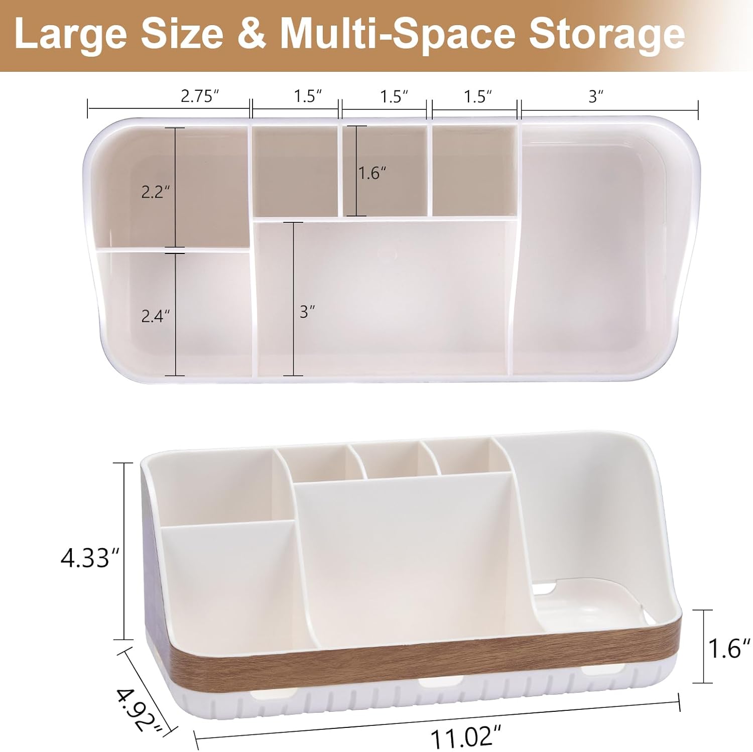 GFWARE Bathroom Organizer with 7 Slots and Drainage