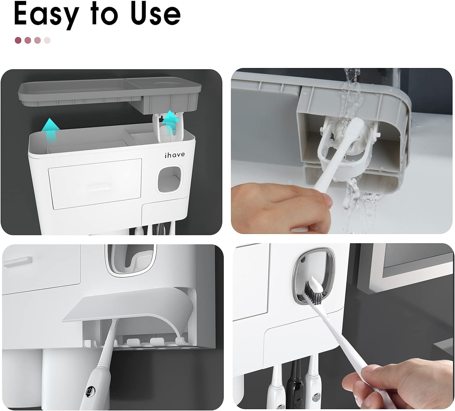 iHave Wall Mounted Toothbrush Holder with Dispenser 1