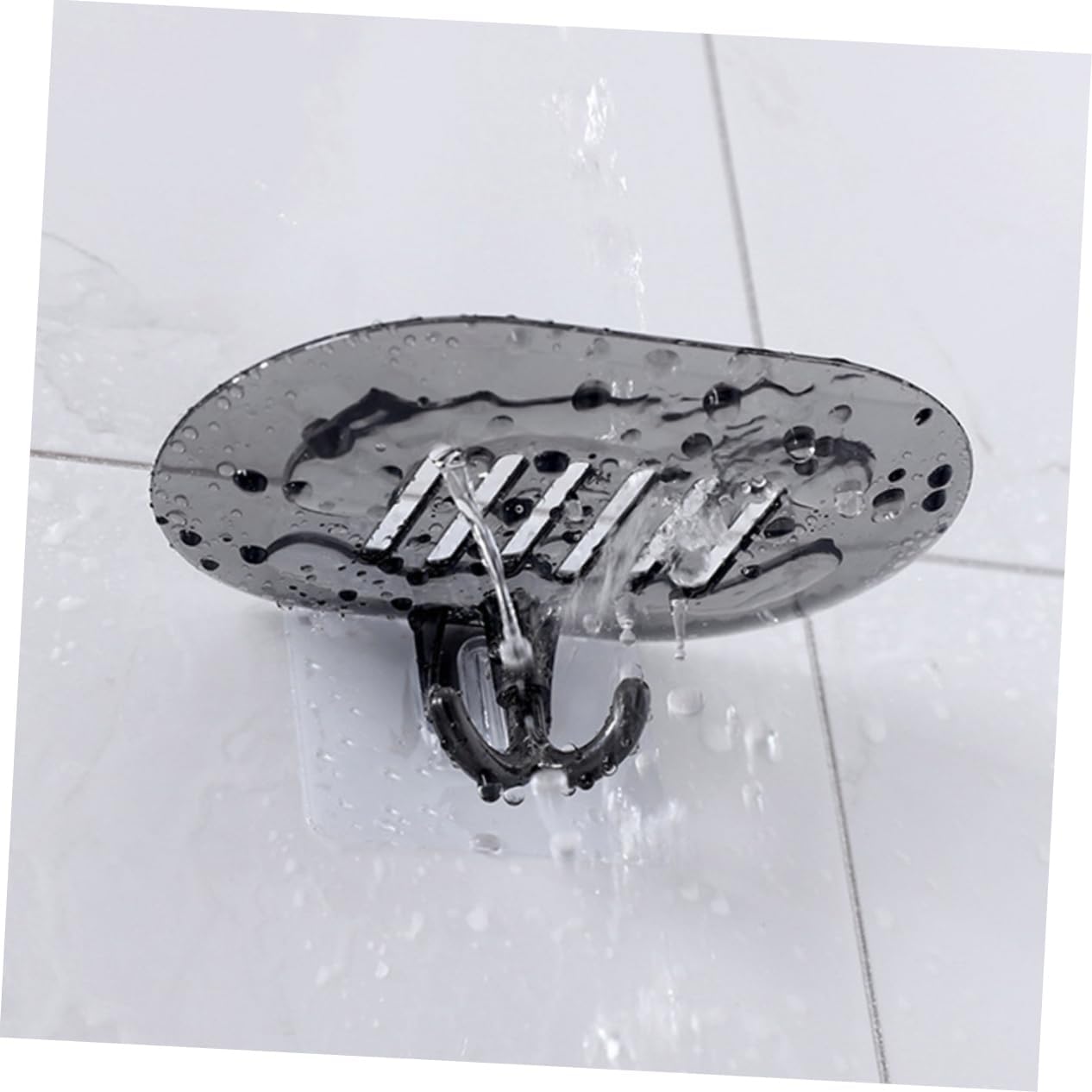 Wall Mount Soap Dish with Drain Hooks Bathroom Holder