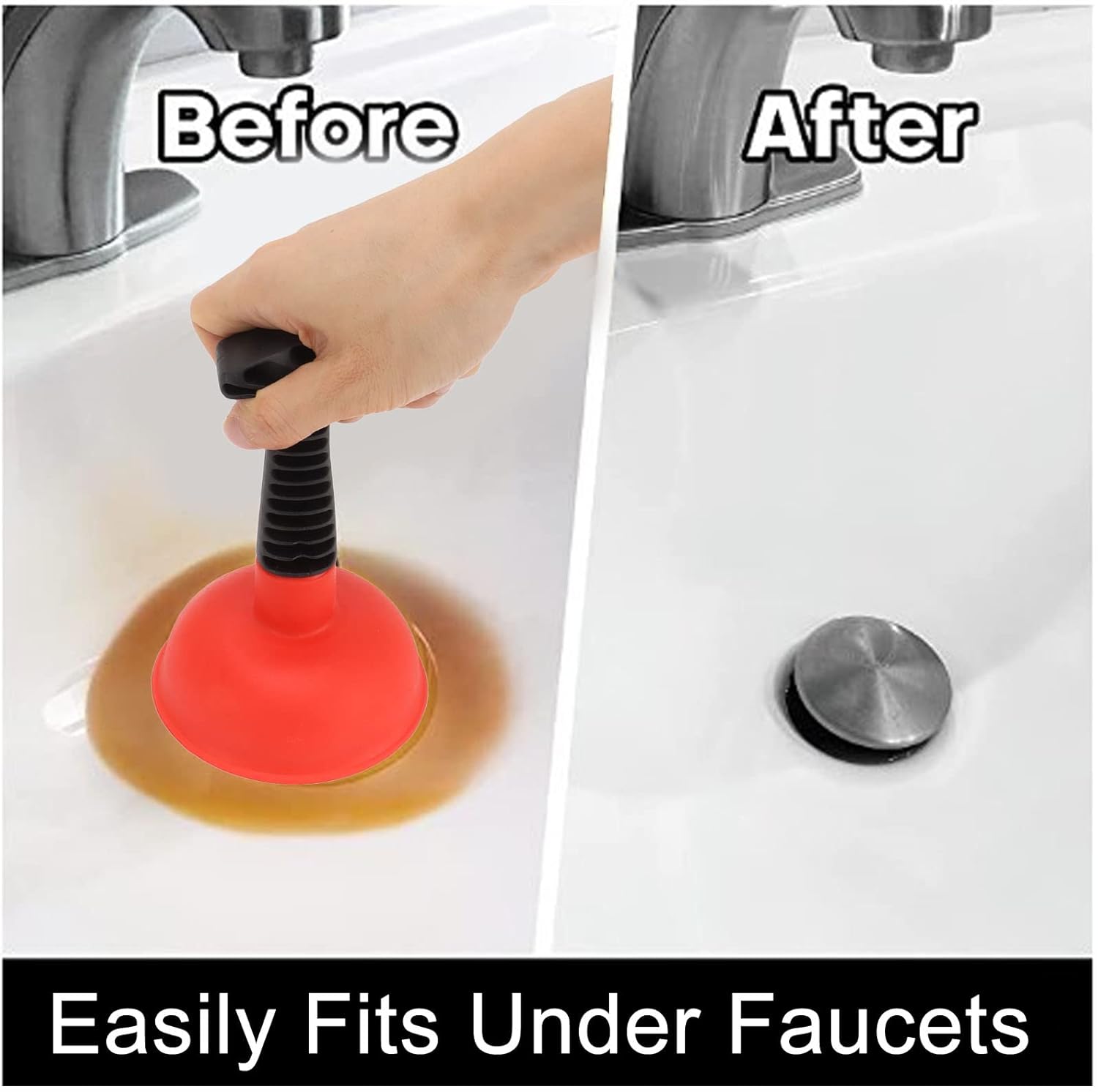 Eujgoov Mini Plunger for Toilets and Kitchens