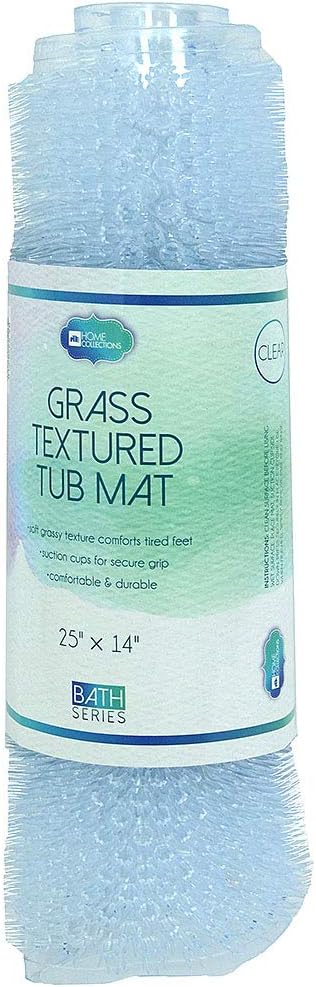Home Expressions Textured Grass PVC Bathtub Mat 25x14 Clear