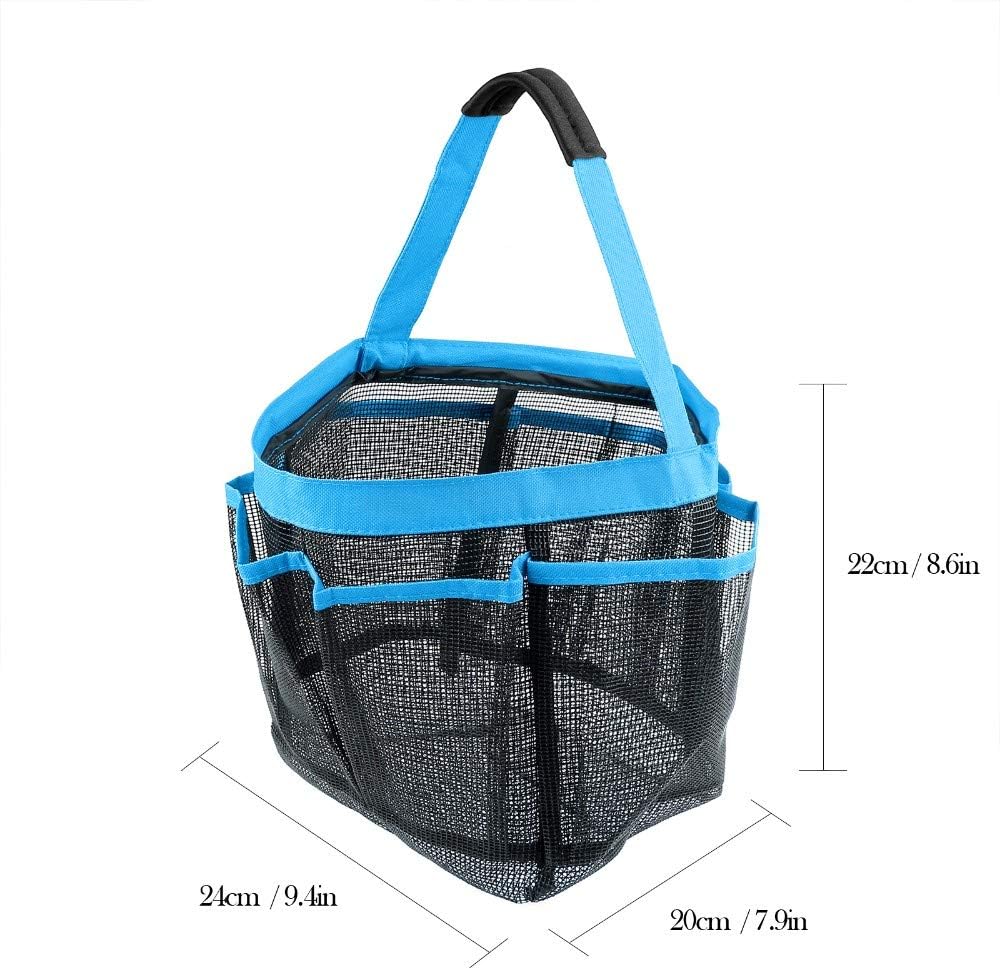 GGone 3 Pack Mesh Shower Caddy - Black Blue Pink