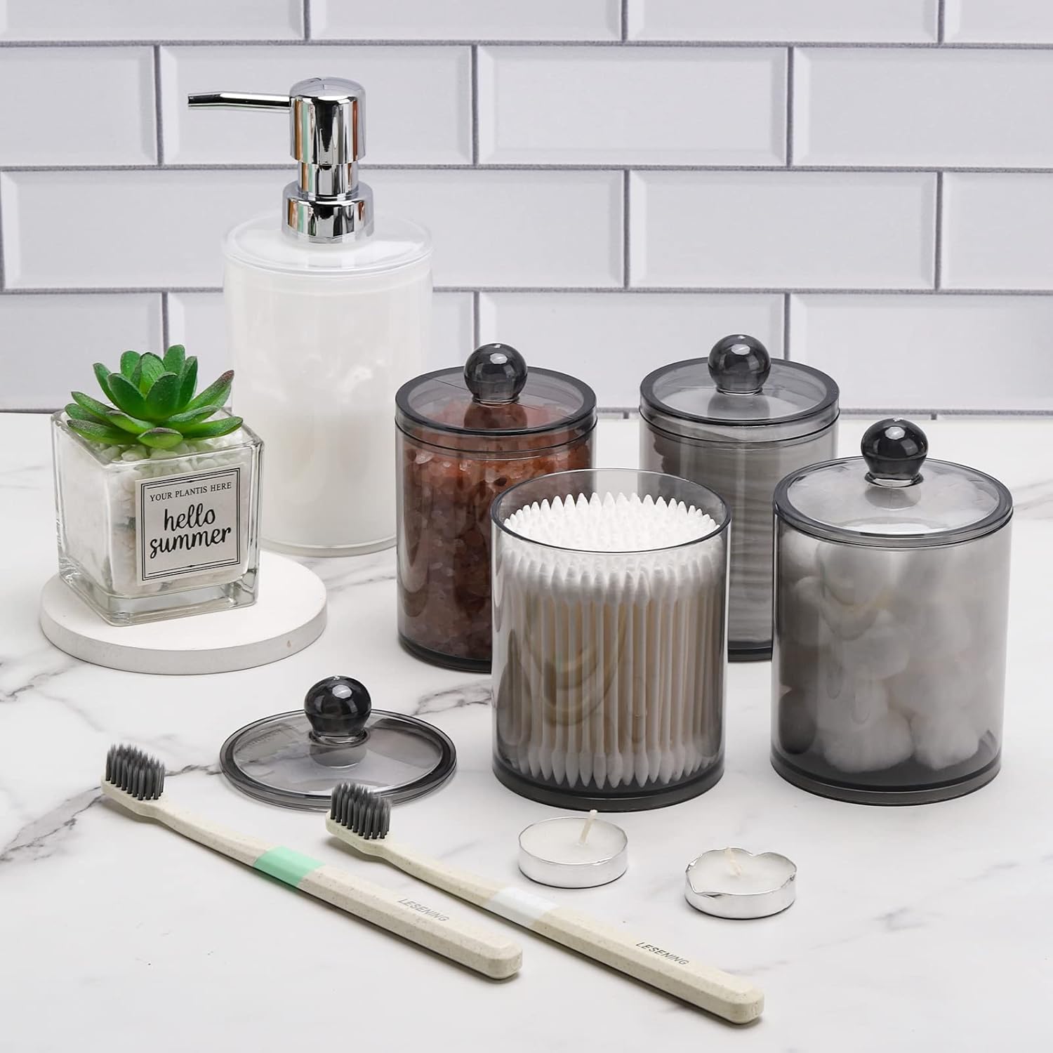 Tbestmax 4 Pack Qtip Holder Bathroom Organizer 1
