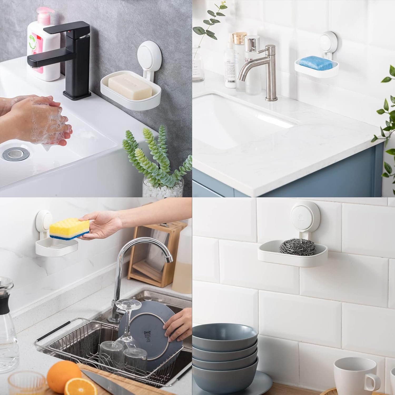 LEVERLOC Suction Cup Soap Dish Holder for Shower Wall