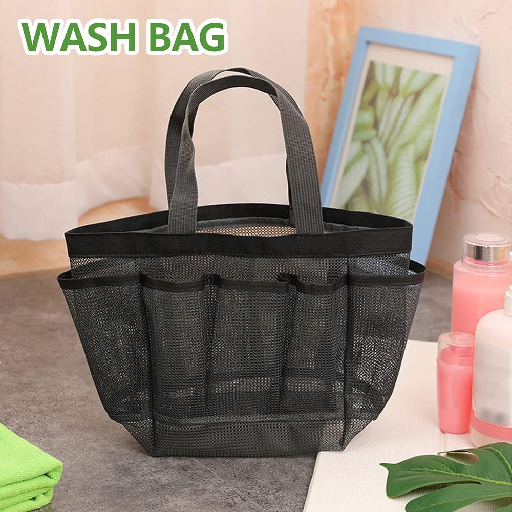 Mesh Shower Caddy Tote Bag with 9 Storage Pockets