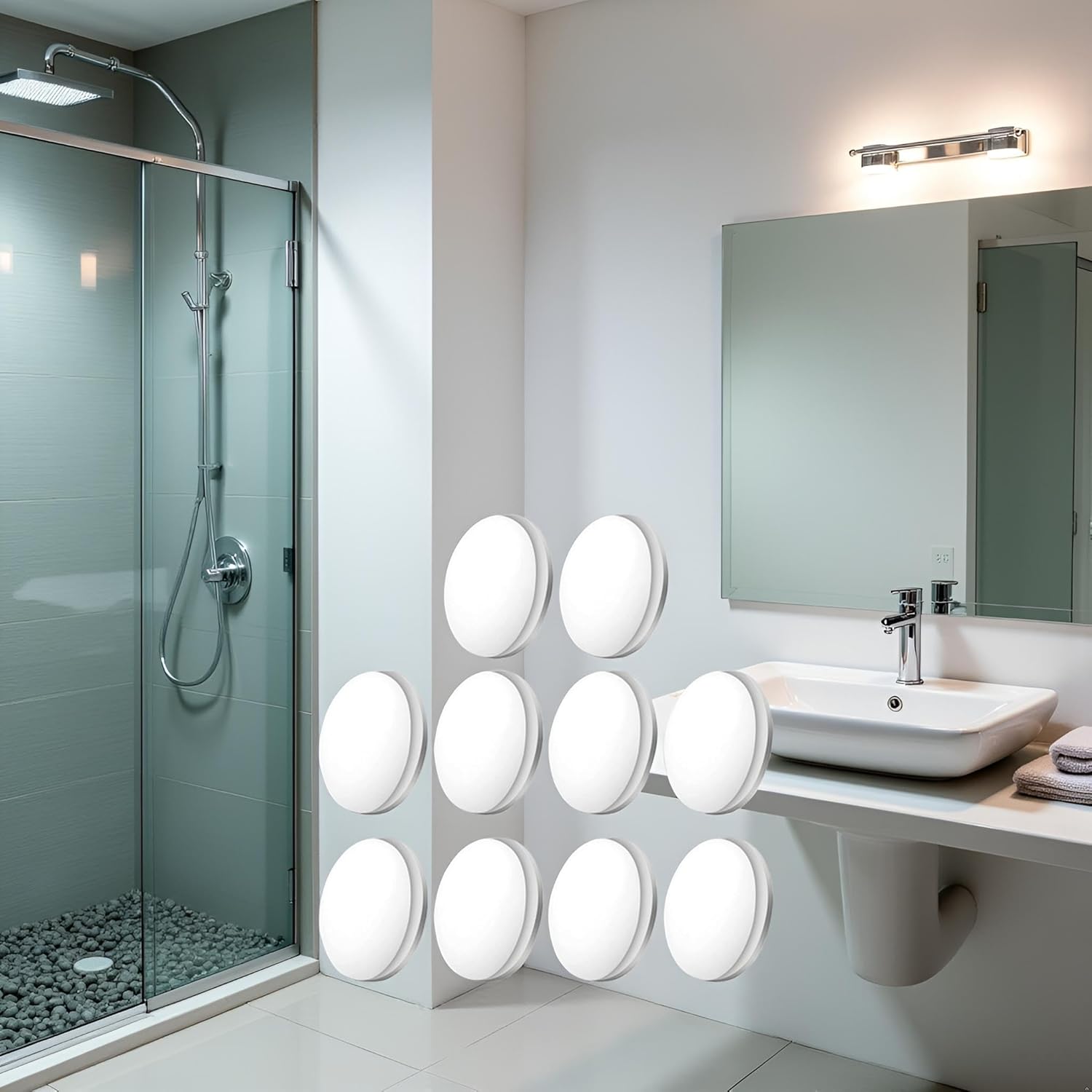 4Pcs White Magnetic Shower Curtain Weights - Waterproof Heavy Duty Liners Bottom Accessories