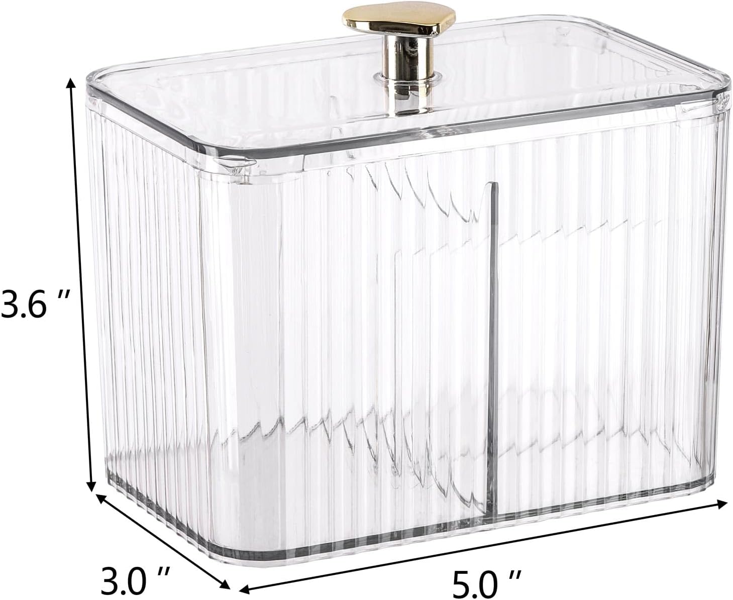Tbestmax Qtip Holder Dispenser 3-Section Clear Bathroom Organizer Jar 1