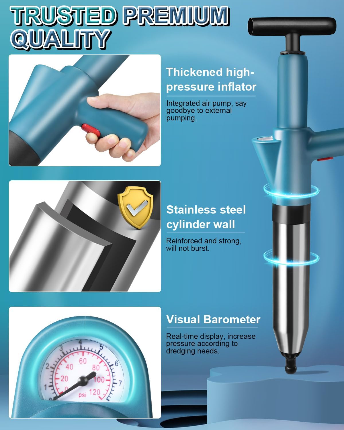 Livehitop High Pressure Toilet Plunger Tool