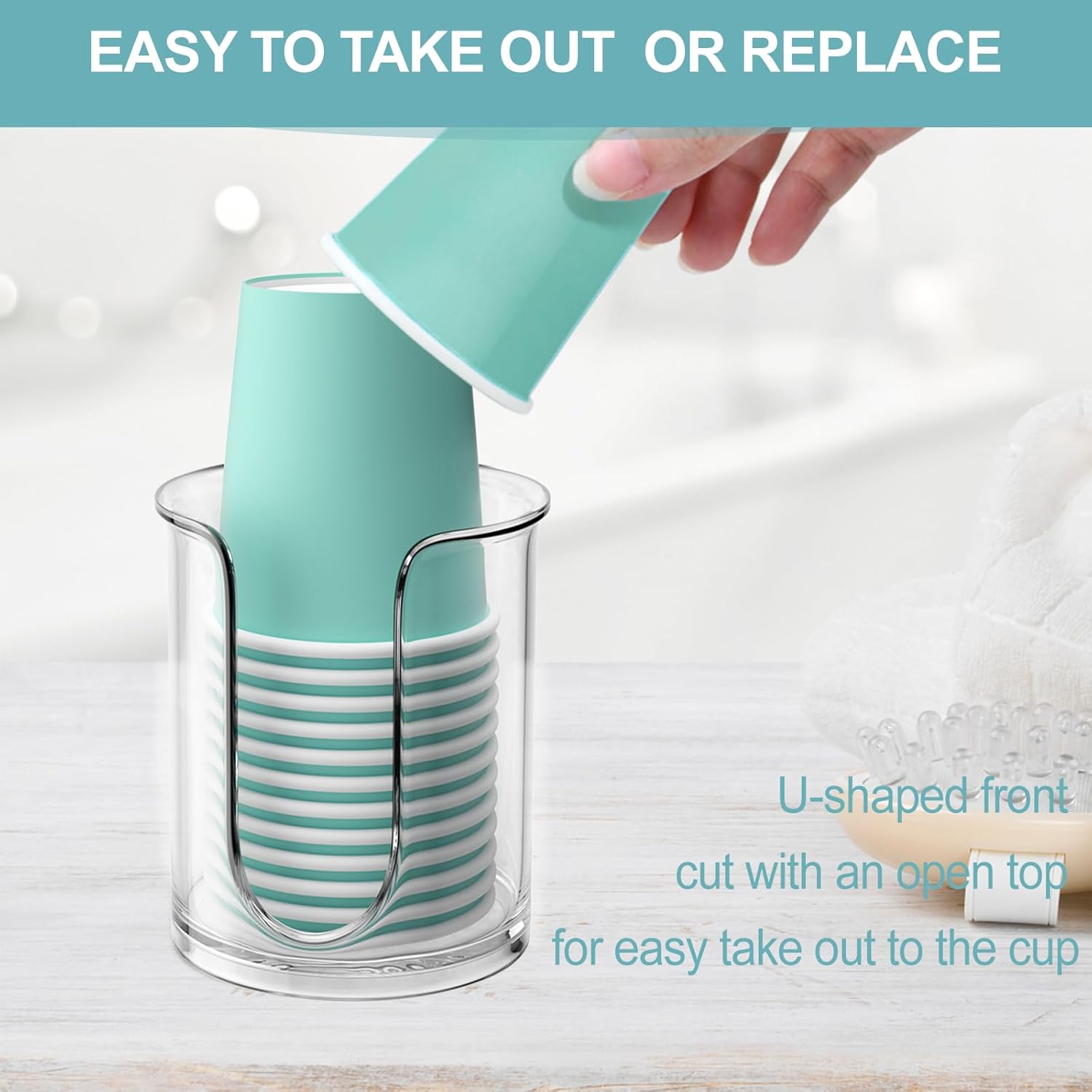 BYAWAY 2 Pack 5 oz Bathroom Cup Dispenser