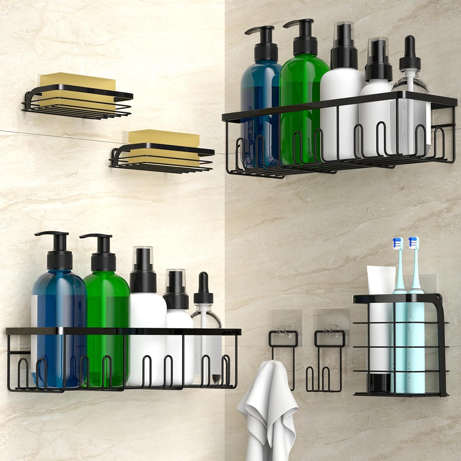 Smatorga 7 Pack Shower Caddy Organizer Set
