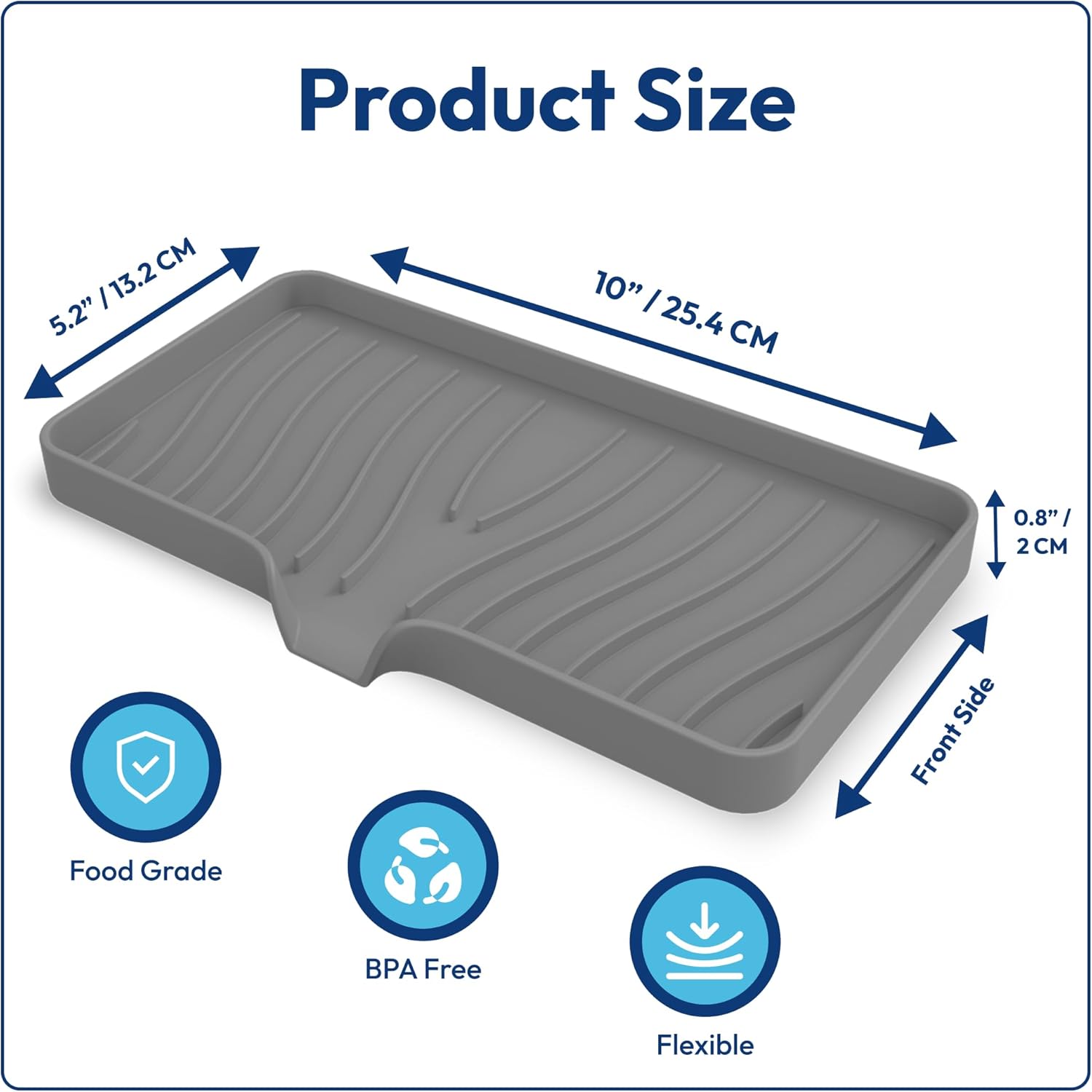 Rymss Large Silicone Soap Dish with Drain Spout