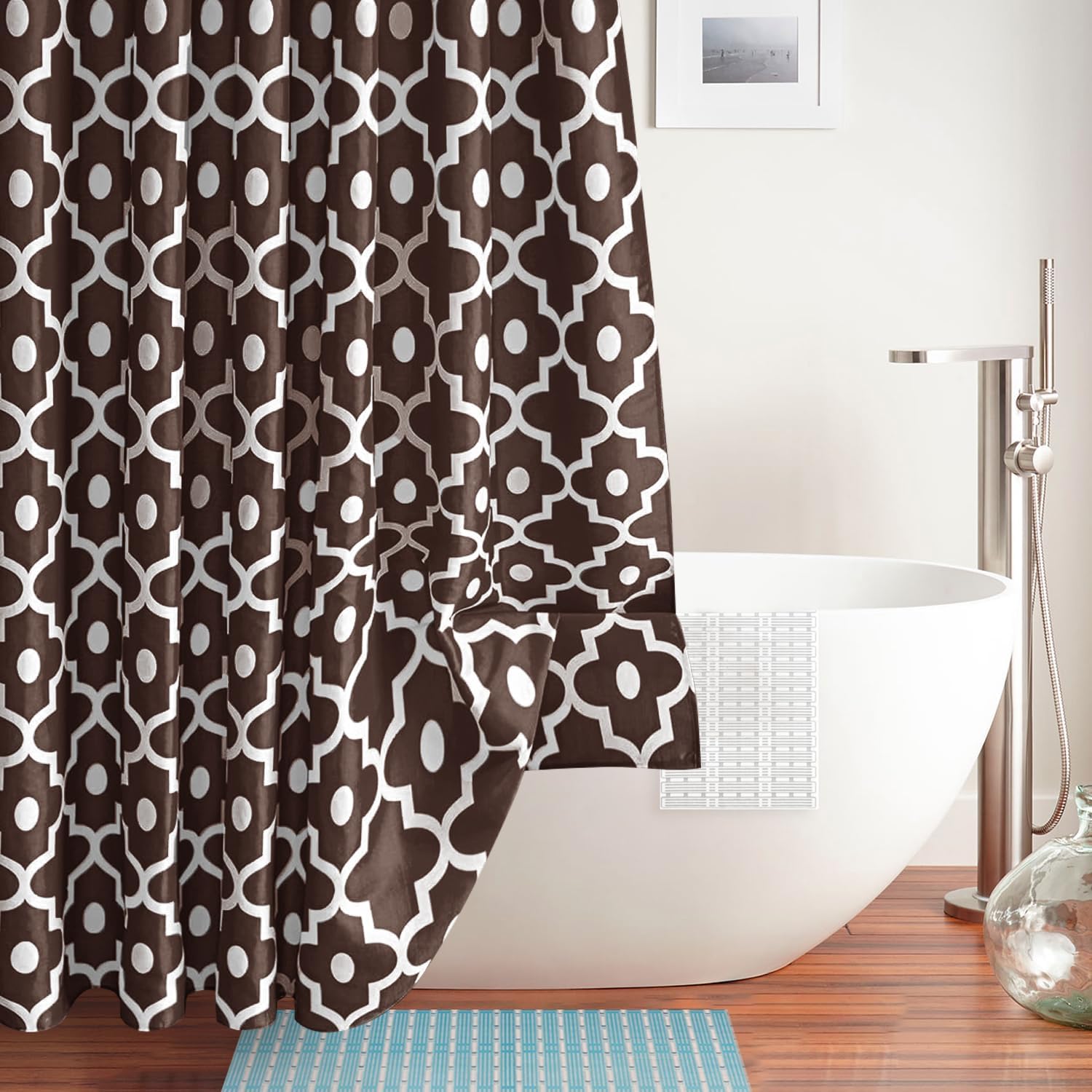 Biscaynebay Textured Brown Shower Curtain 72x72