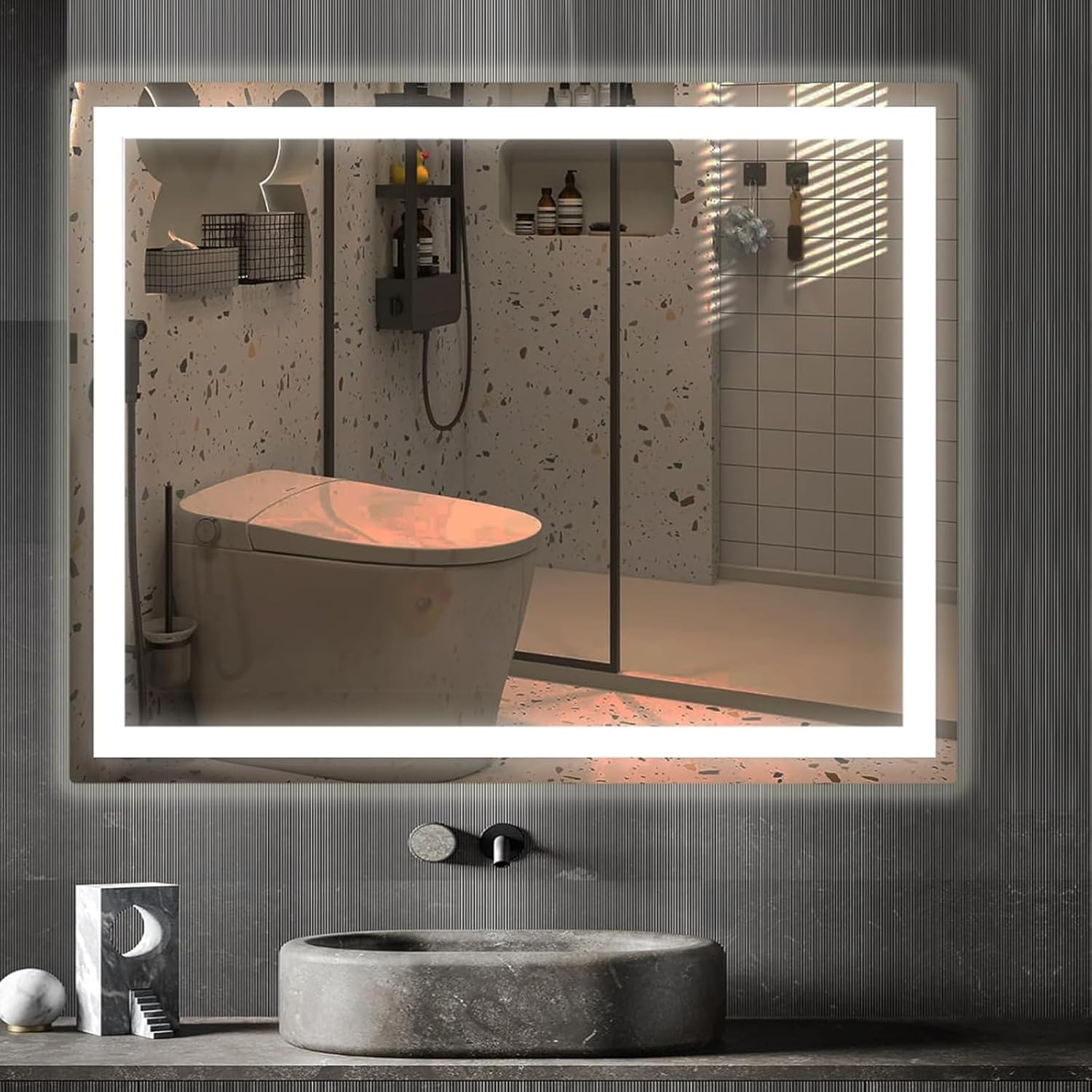 LED Bathroom Mirror with Lights 32x24 Wall-Mounted Vanity Mirror