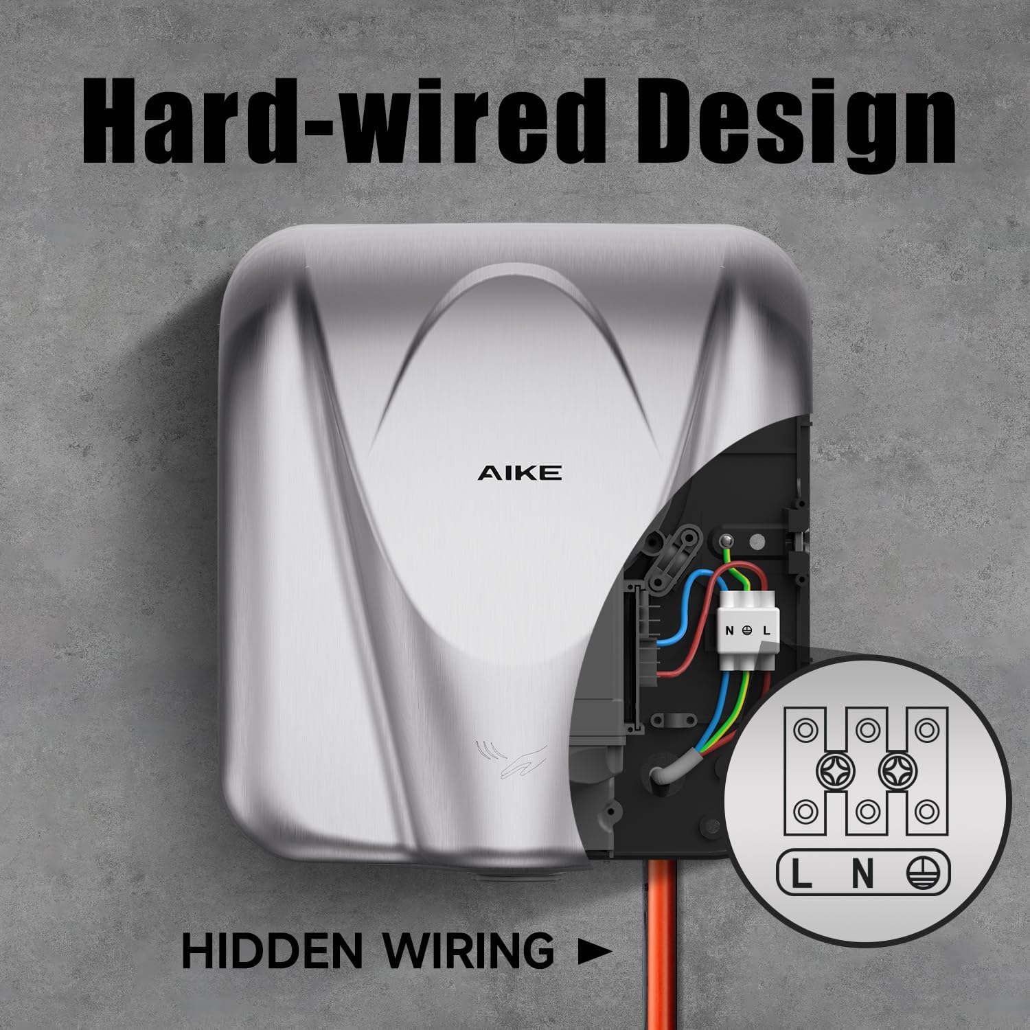 AIKE Elephant Power Hand Dryer AC110V-130V High Speed Auto Warm