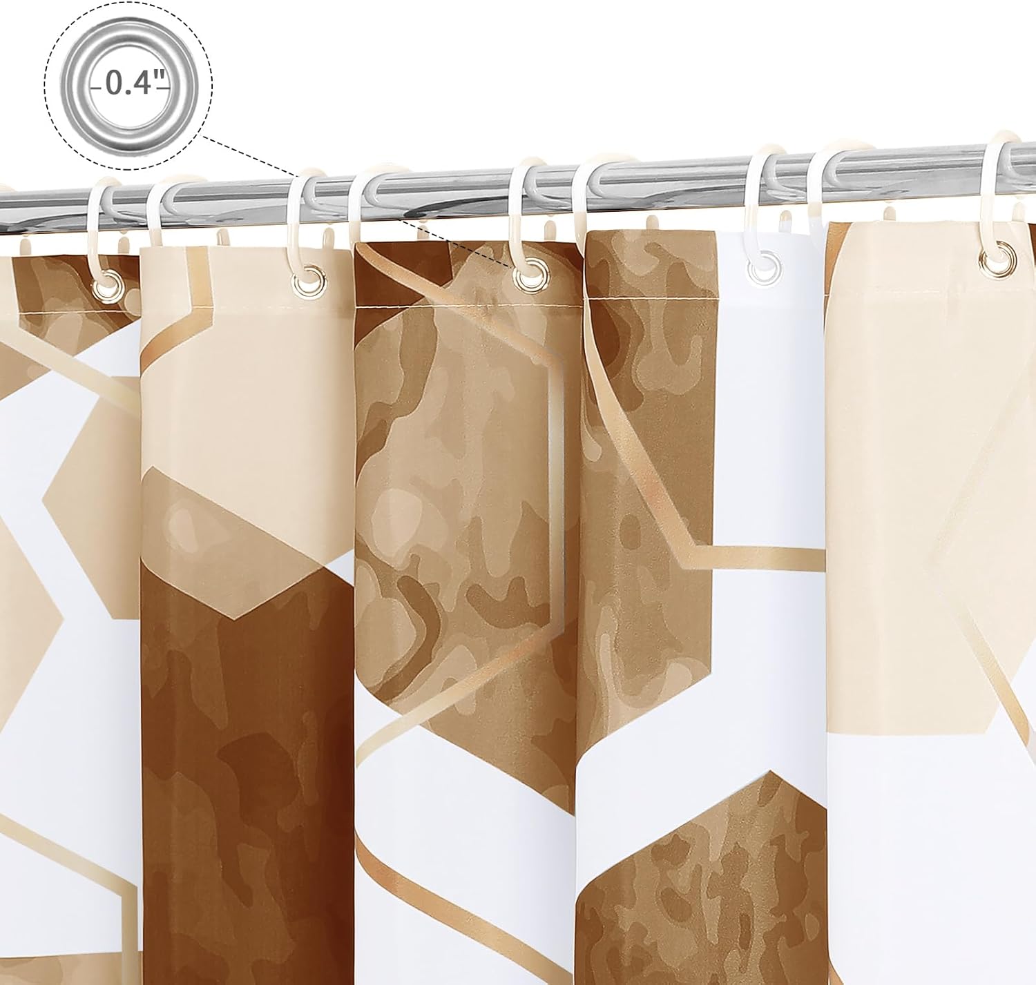 Litabel Brown and Grey Modern Shower Curtain 72x72 Inch