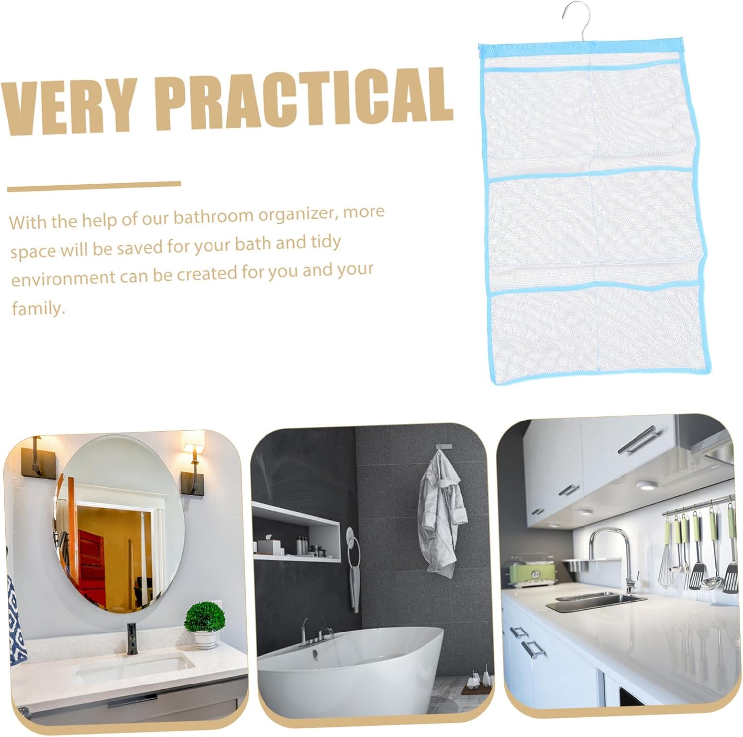 BUGUUYO 6 Pockets Mesh Shower Caddy Organizer