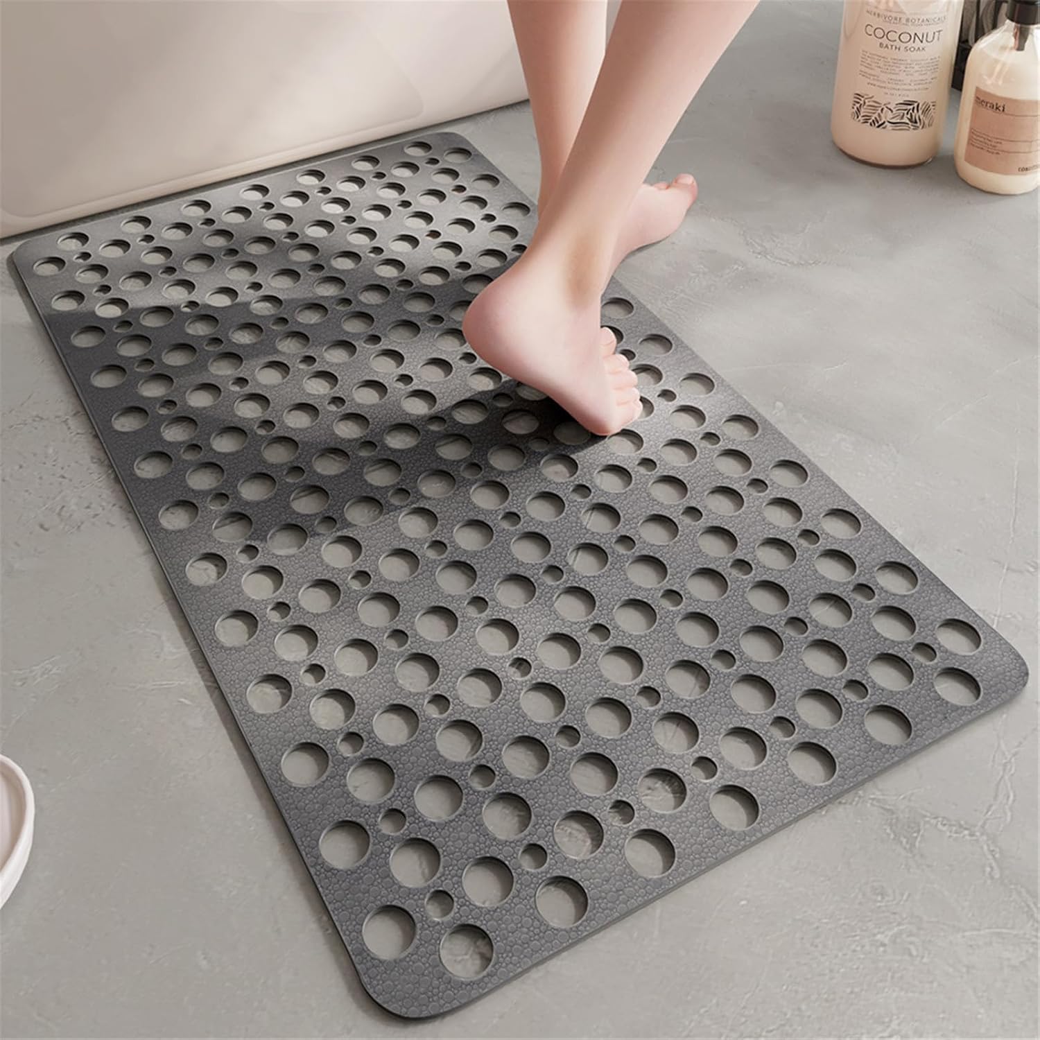 MEIBAOGE Suction Cup Bathroom Mats Non-Slip Waterproof Shower Pad