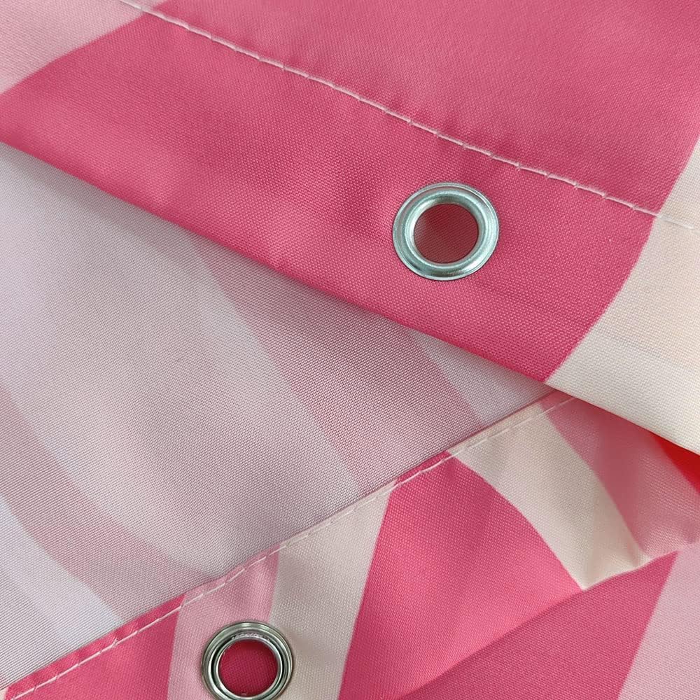 Dongbei Pink Boho Wavy Swirl Shower Curtain 69x75in