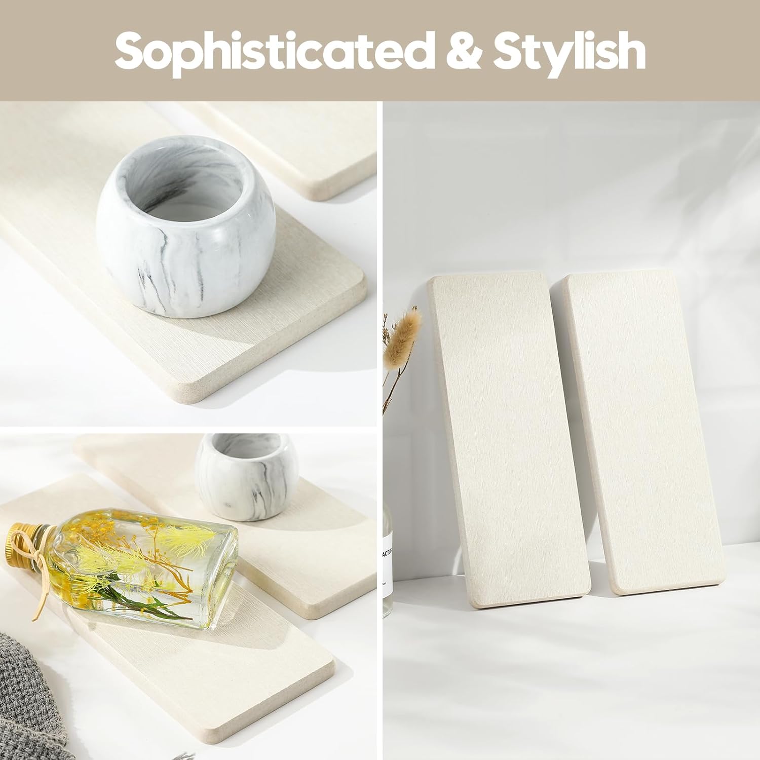 3PCS Bathroom Sink Vanity Trays with Quick Drying Stone