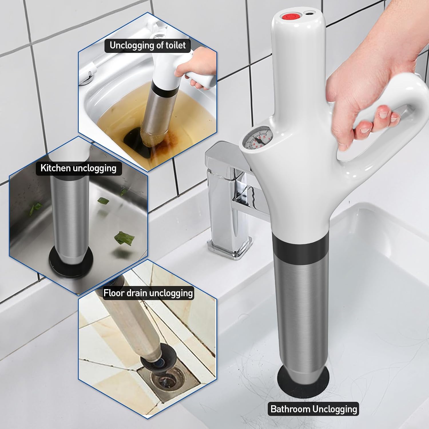 Hengriacly Electric Toilet Plunger with One Touch Button