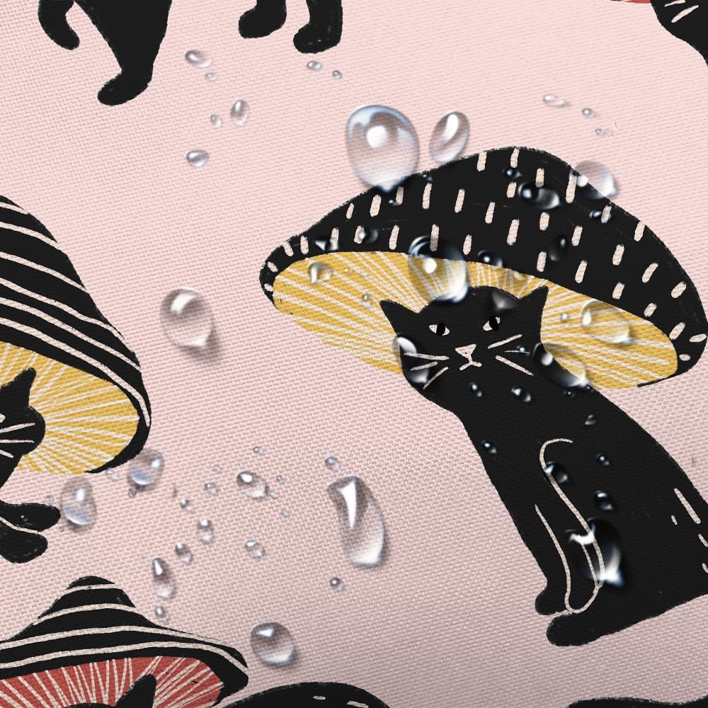 MERCHR Cute Funny Cat Mushroom Shower Curtain 72x72 Inch 1