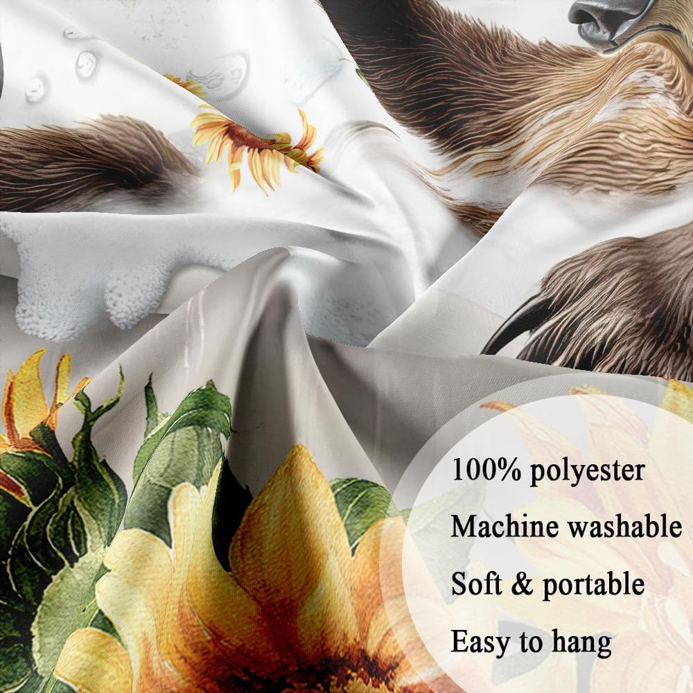 Hajmsug Funny Bear Shower Curtain Set 71X71 Inch