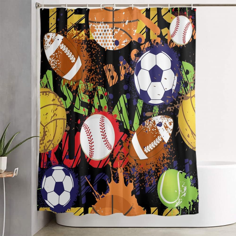 LOKMU 4 Pcs Sport Pattern Bathroom Set