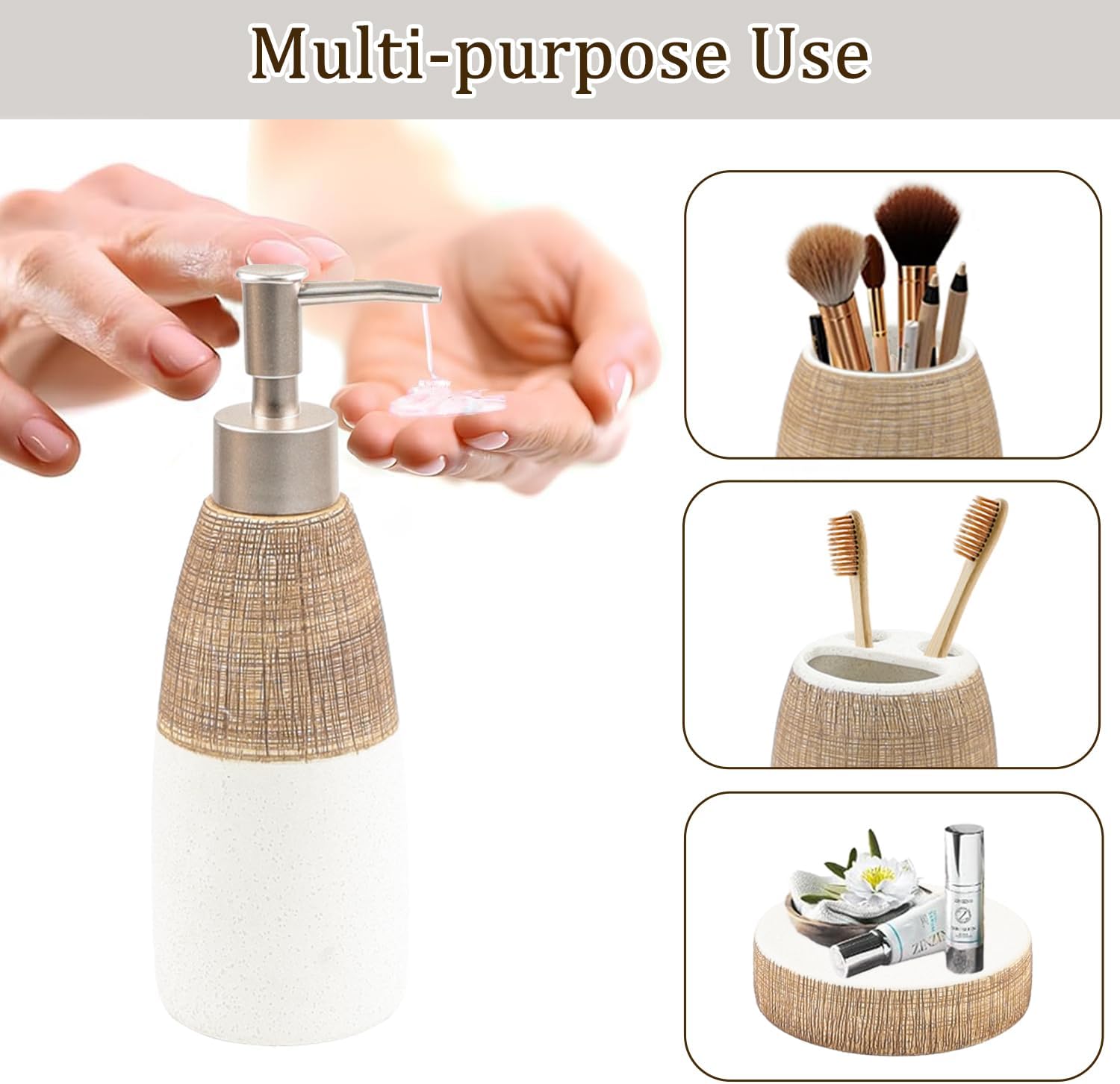 CERBIOR 4-Piece Ceramic Bathroom Accessories Set