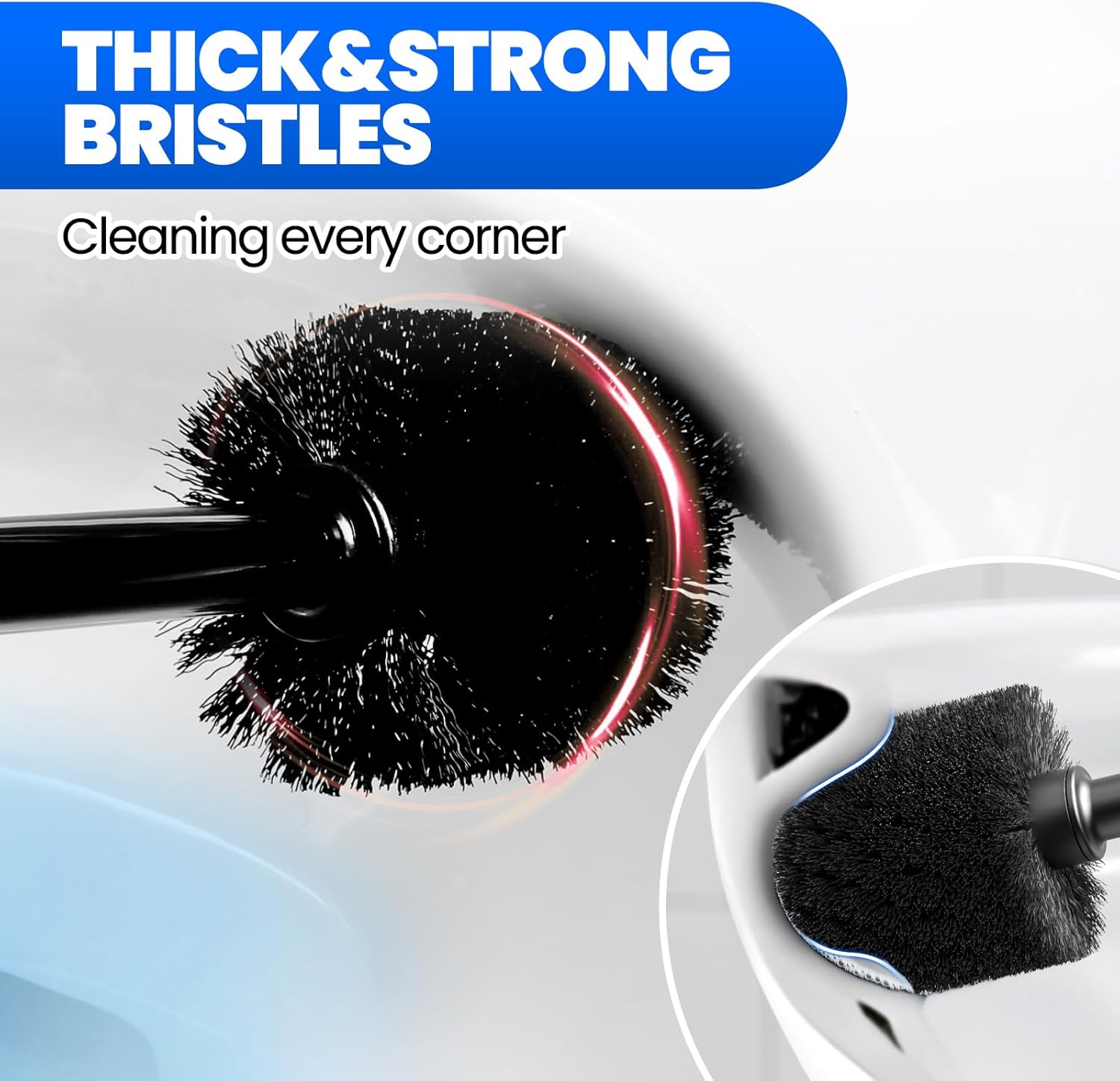 Denvlex 2 in 1 Toilet Brush and Plunger Set Black 20inch