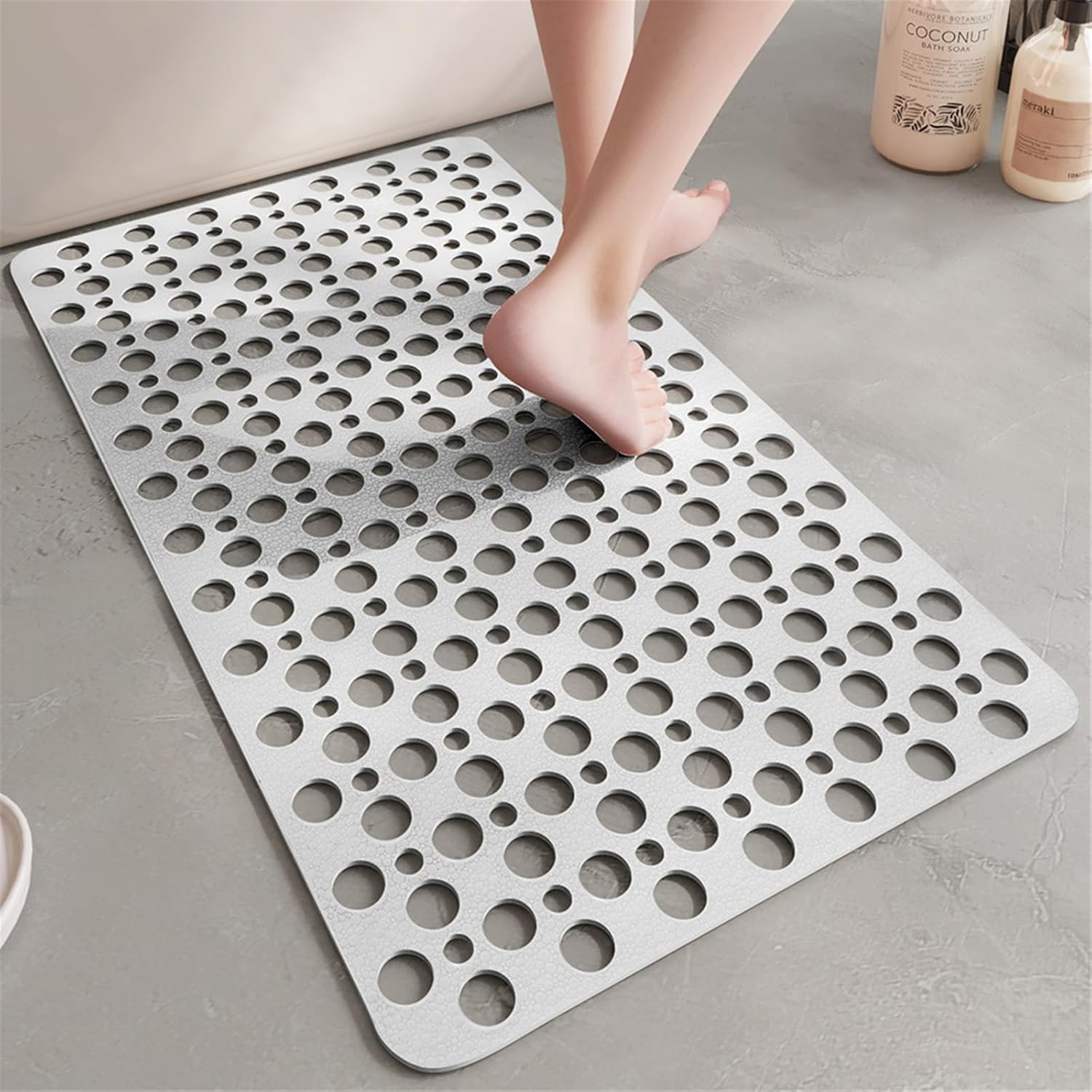 MEIBAOGE Suction Cup Bathroom Mats Non-Slip Waterproof Shower Pad
