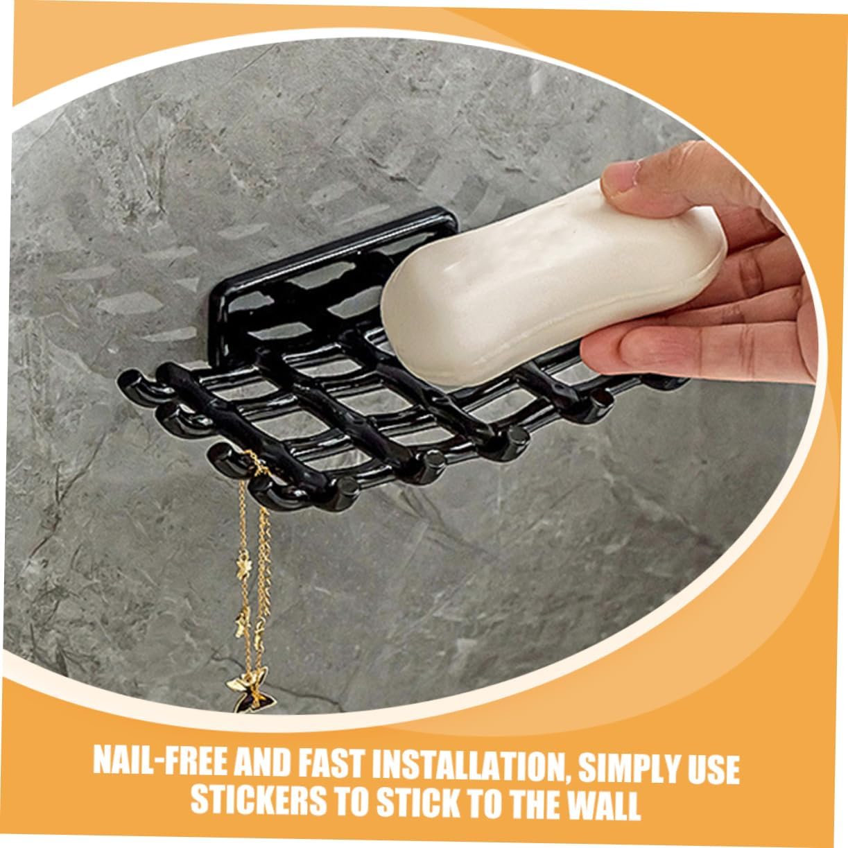 Zerodeko 4pcs Wall Mount Soap Dishes Drainer Grid Sturdy