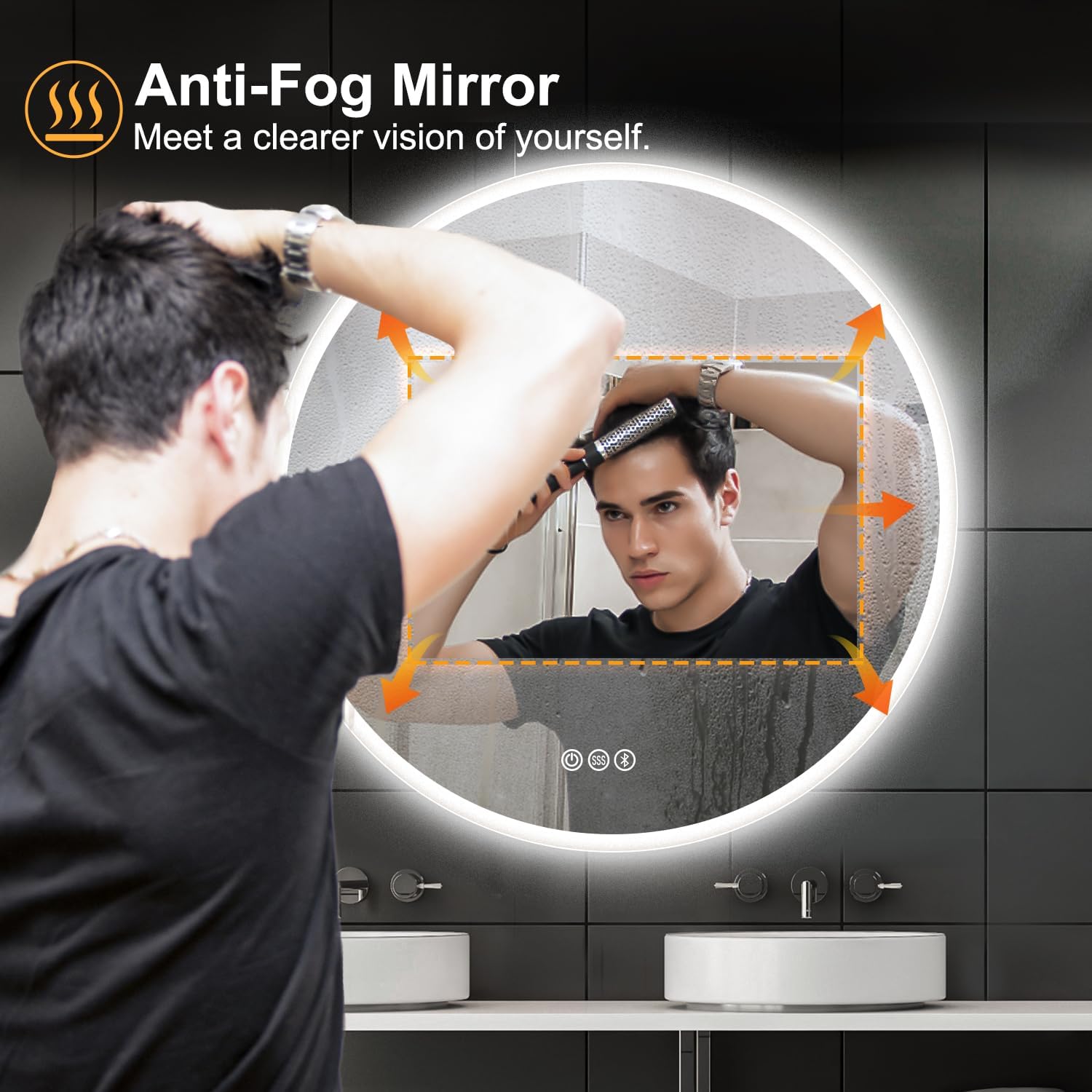 Sbagno 24 Smart Mirror with Bluetooth and Anti-Fog