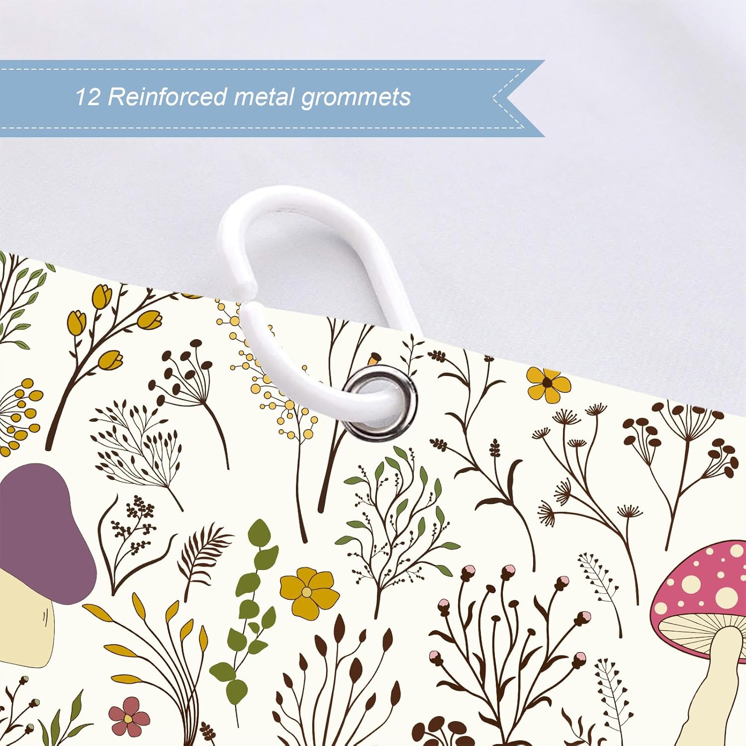 Faitove Mushroom Shower Curtain 72x72 inch