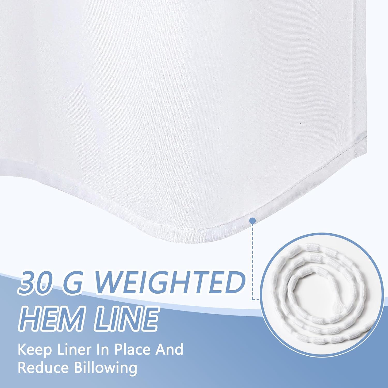 Furlinic 72x72 Waterproof Shower Curtain Liner with 12 Rustproof Hooks