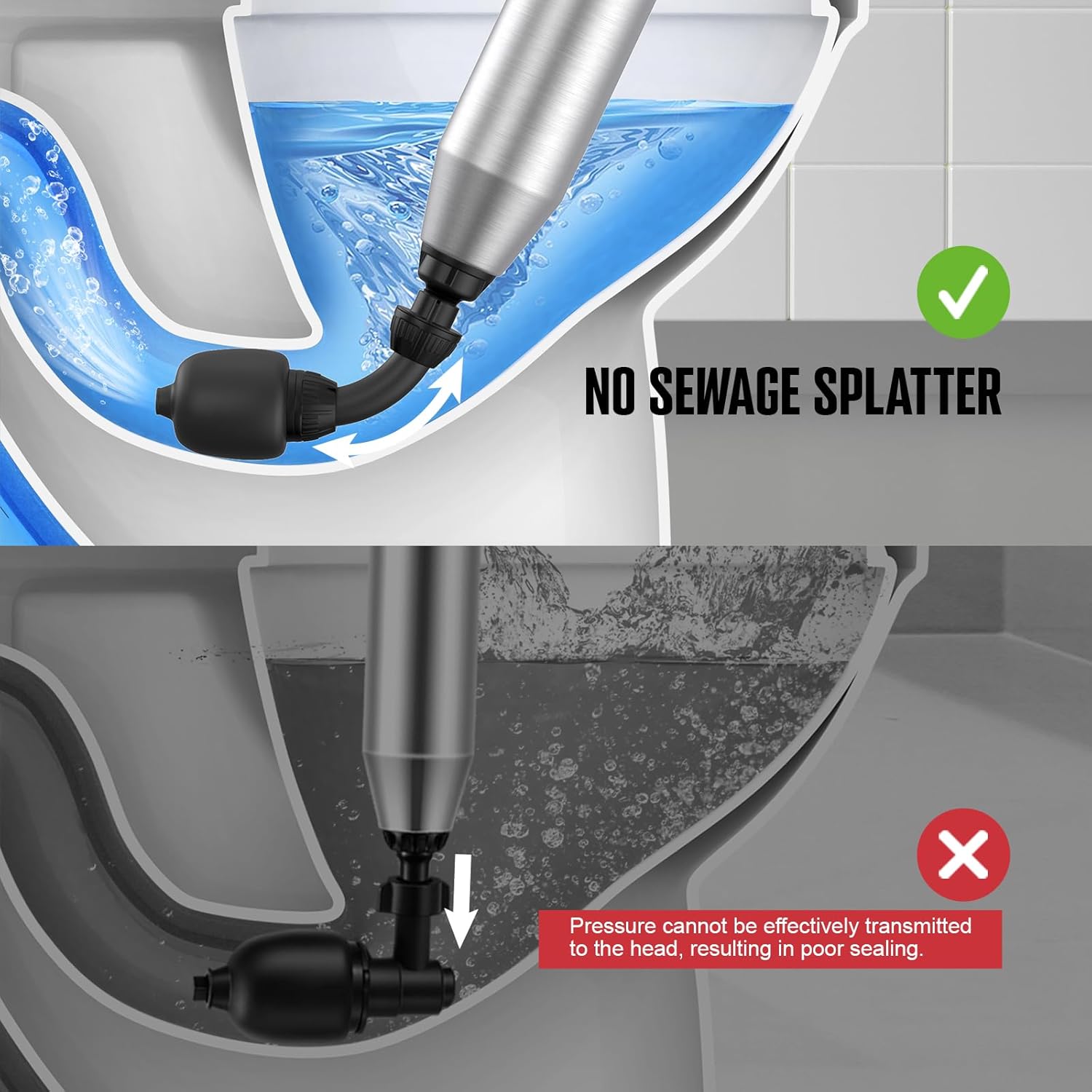 POPULO Ultimate Electric Toilet Plunger - Bendable Head Safe Design Eco-Friendly