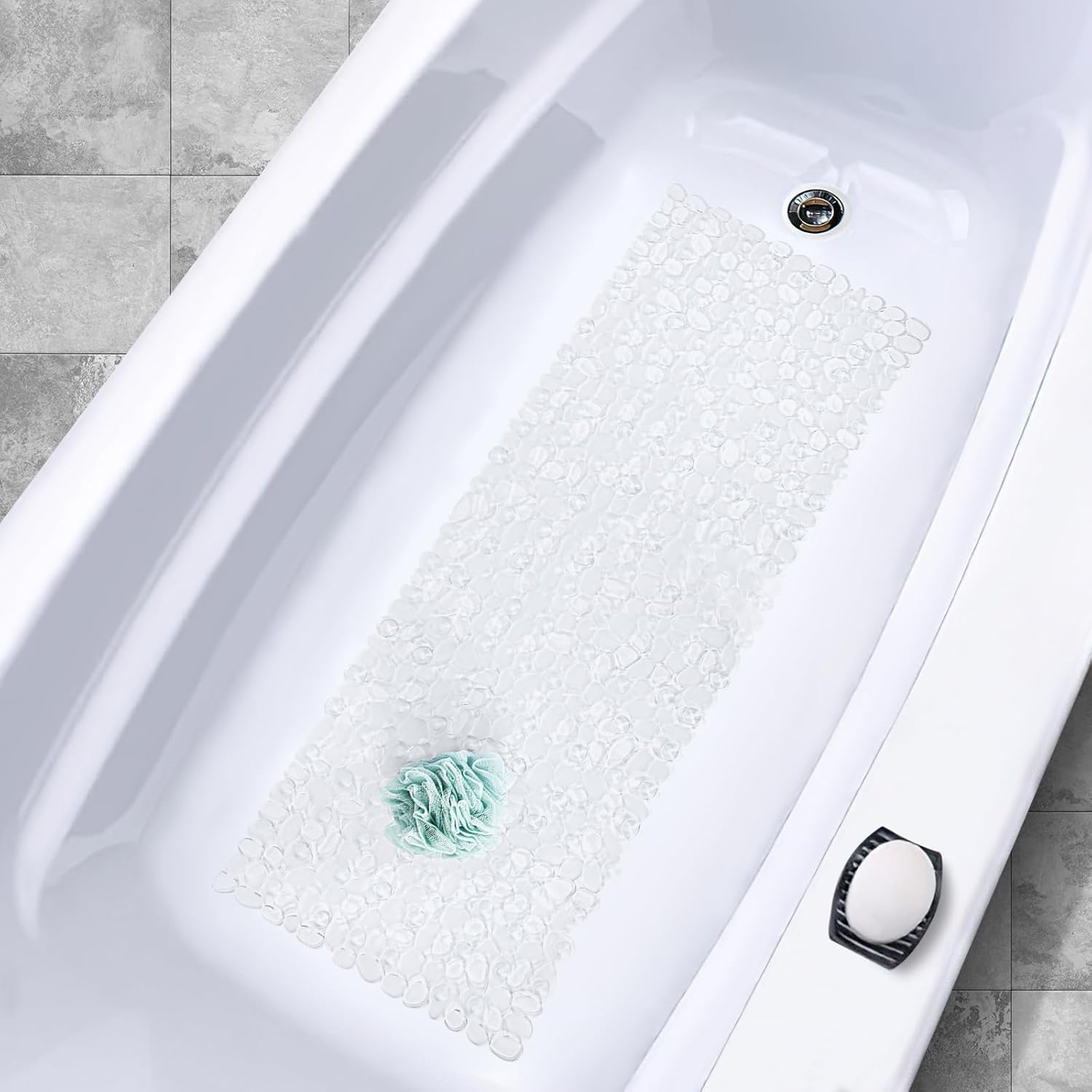 Non-Slip Bathtub Mat with Suction Cups and Drainage Holes