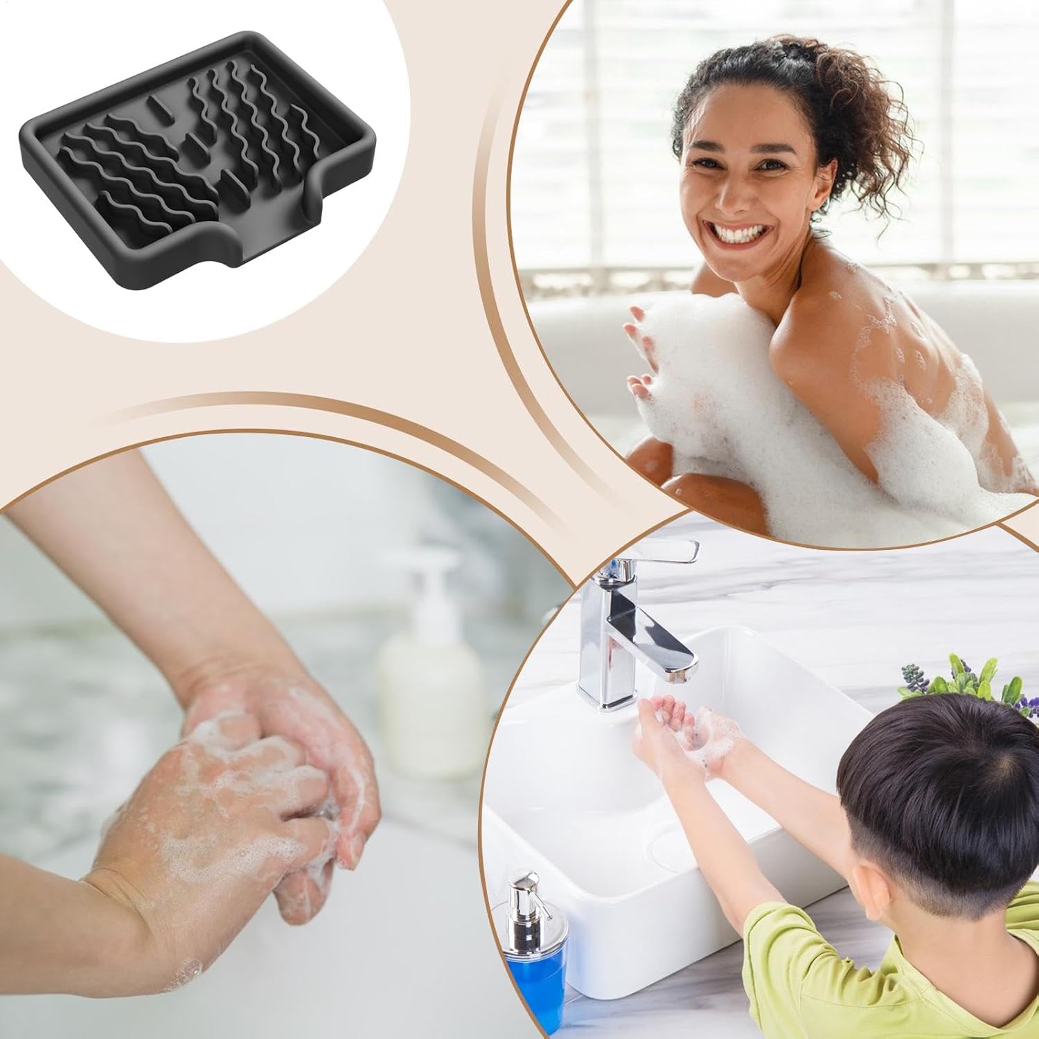 Huvqianu Soap Dish with Drainage and Non-Slip Design