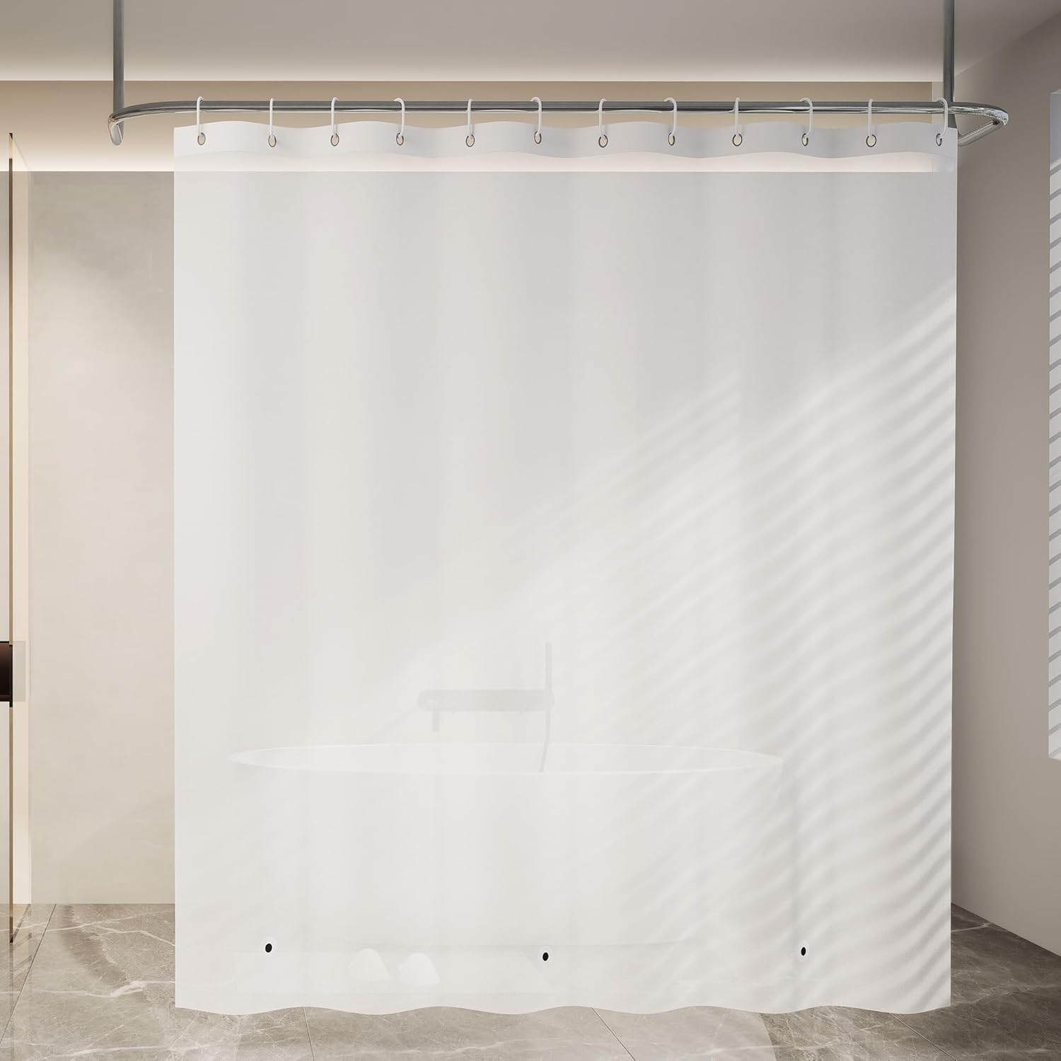 Poposa Waterproof Shower Curtain Liner 72 x 72 Inches