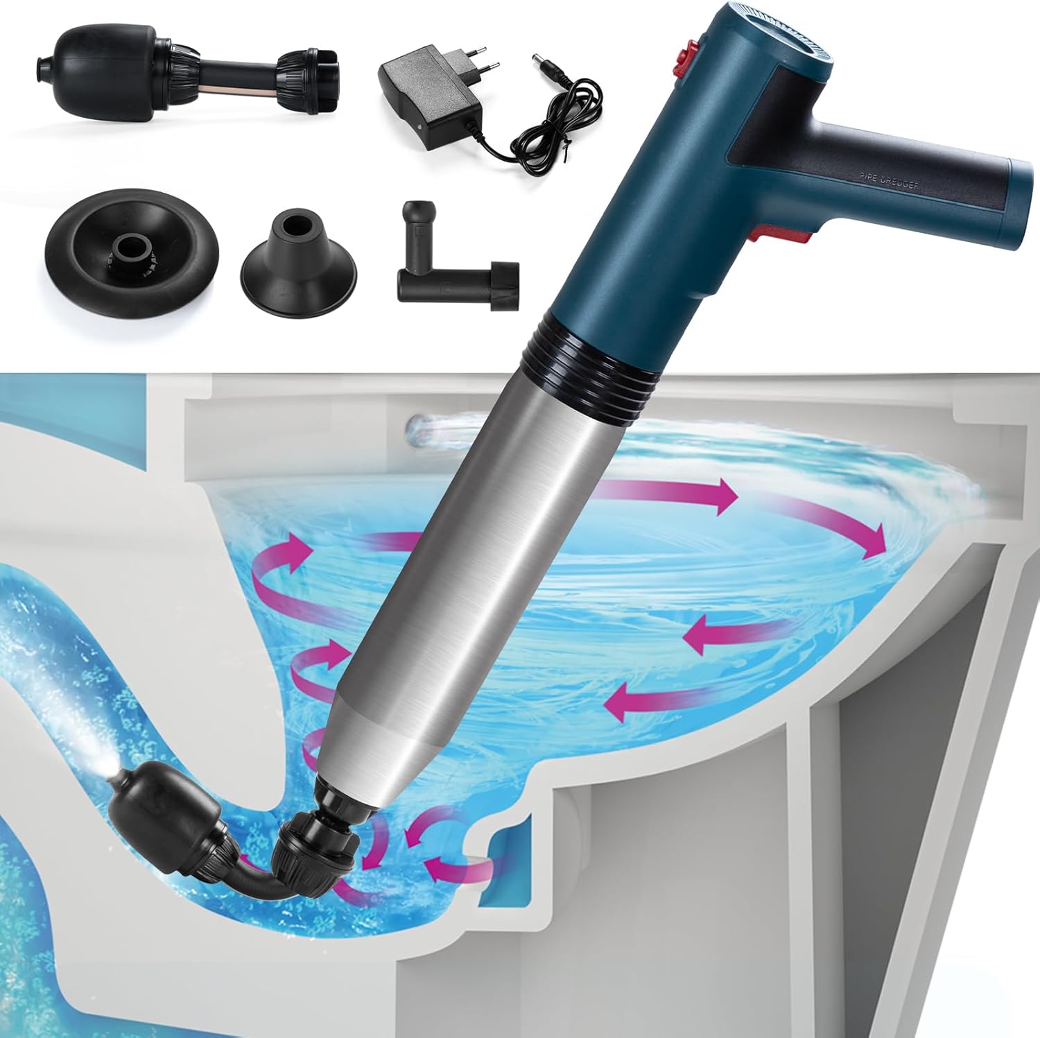 Powerful Electric Toilet Plunger - 5 Bar High Pressure