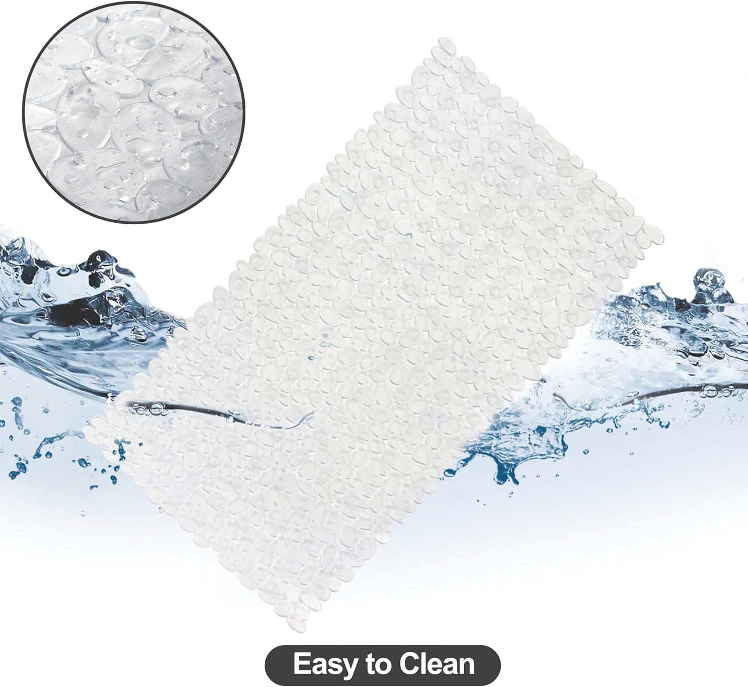 Vannokor Clear Non-Slip Bath Mat 35x16 Inch