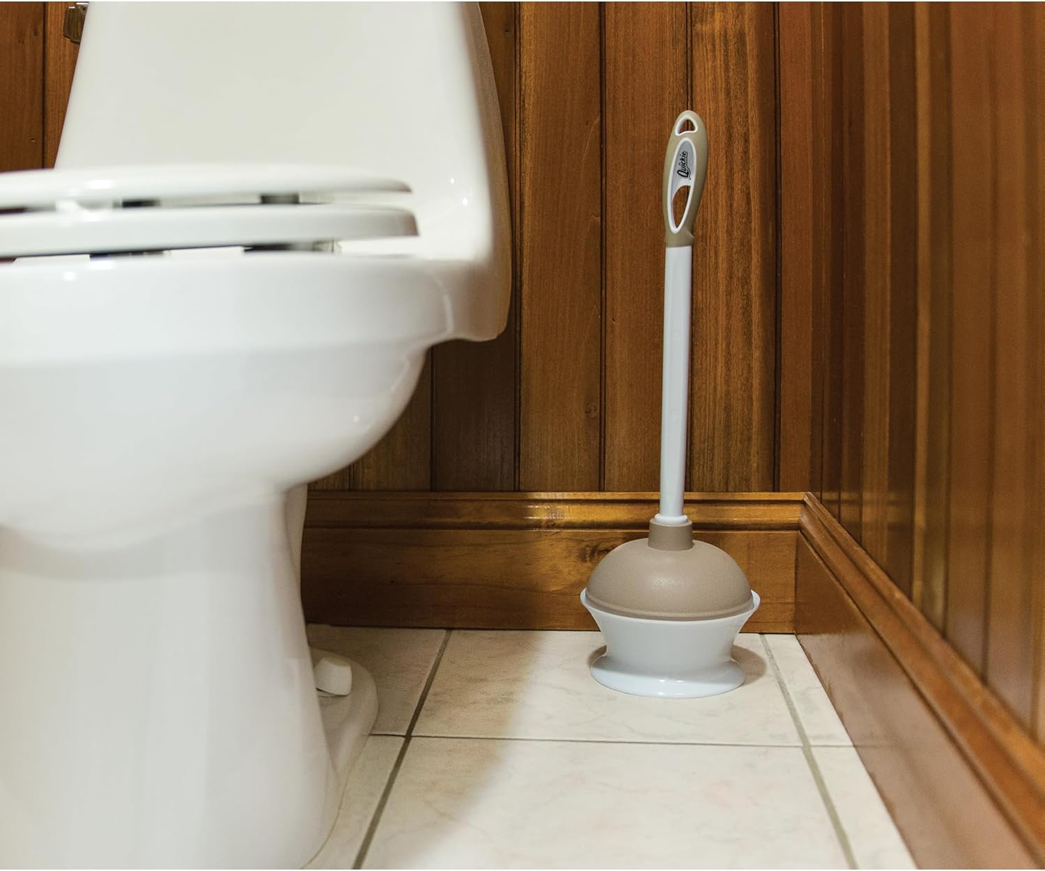 Quickie Plastic Toilet Plunger with Caddy 1